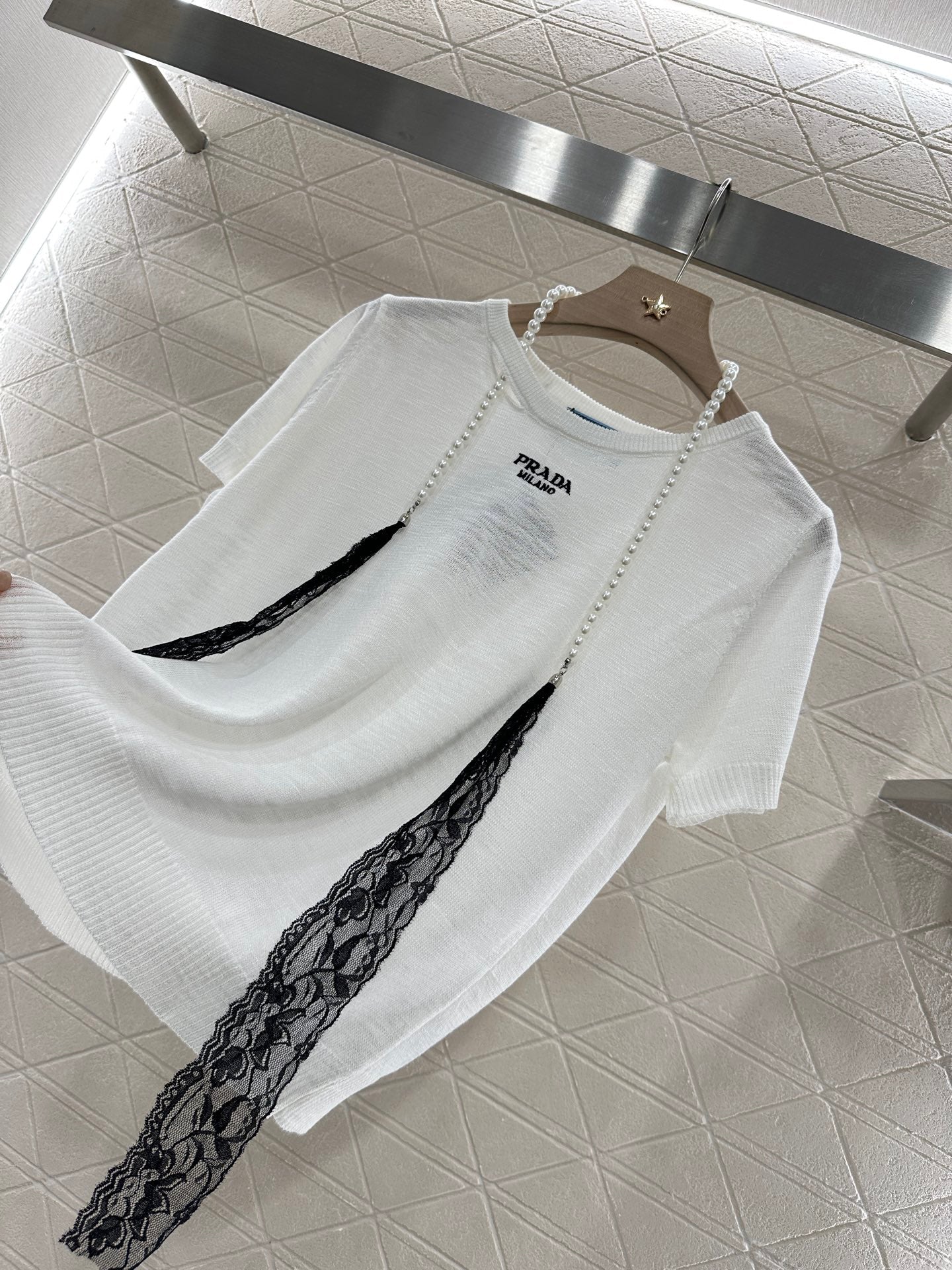 P*♥2025 new product Lace knitted short sleeves