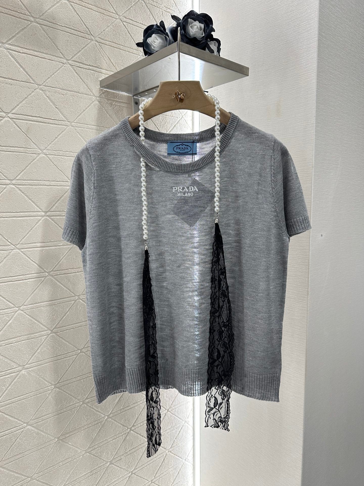P*♥2025 new product Lace knitted short sleeves