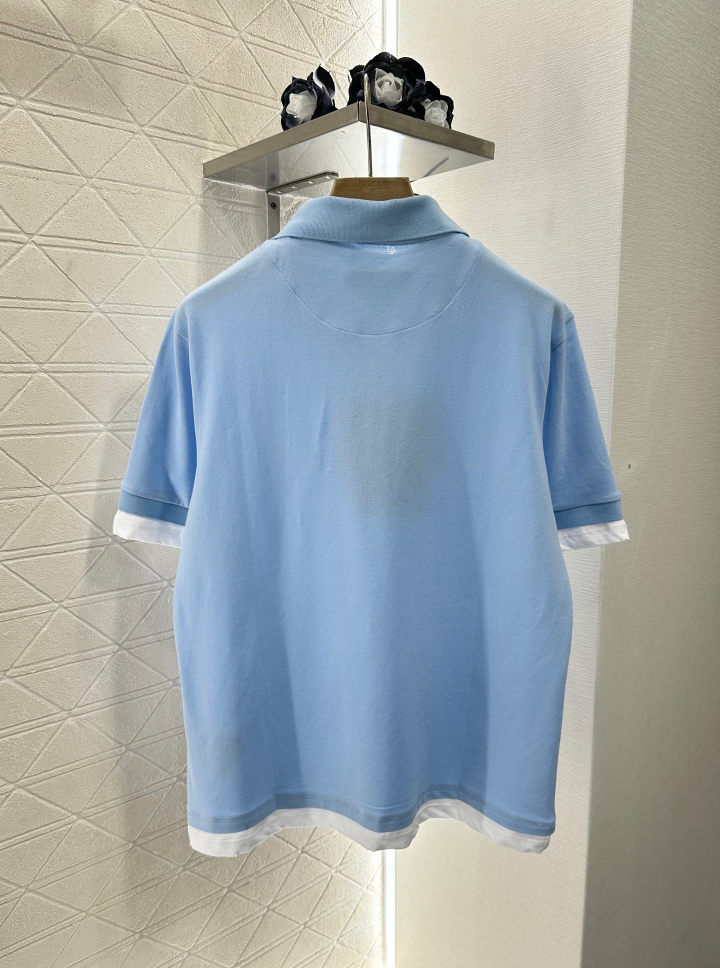 P*β₯2025 new product Fake two-piece ππππ shirt