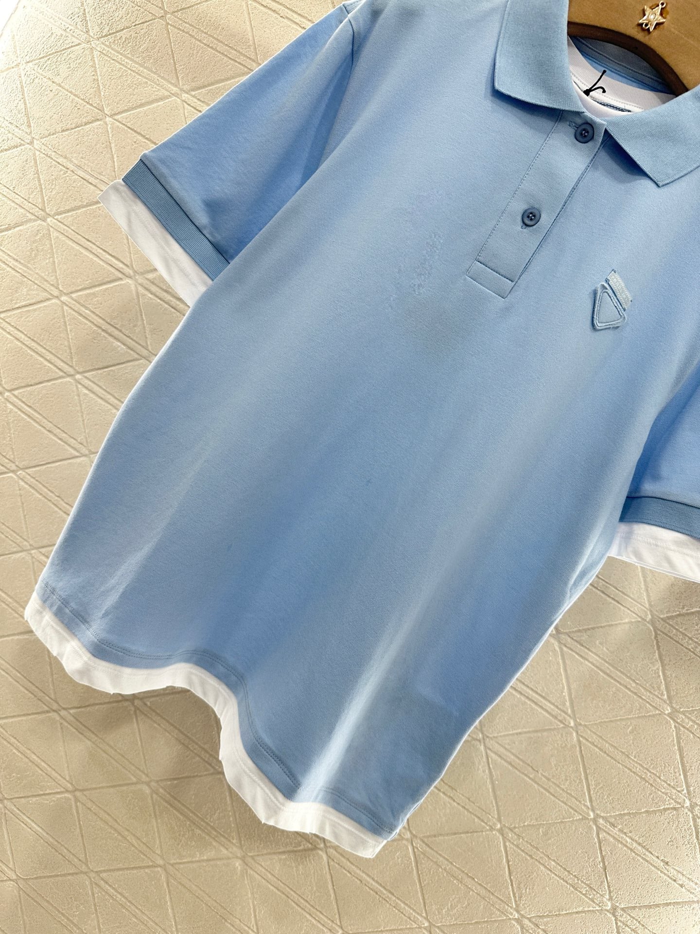 P*β₯2025 new product Fake two-piece ππππ shirt