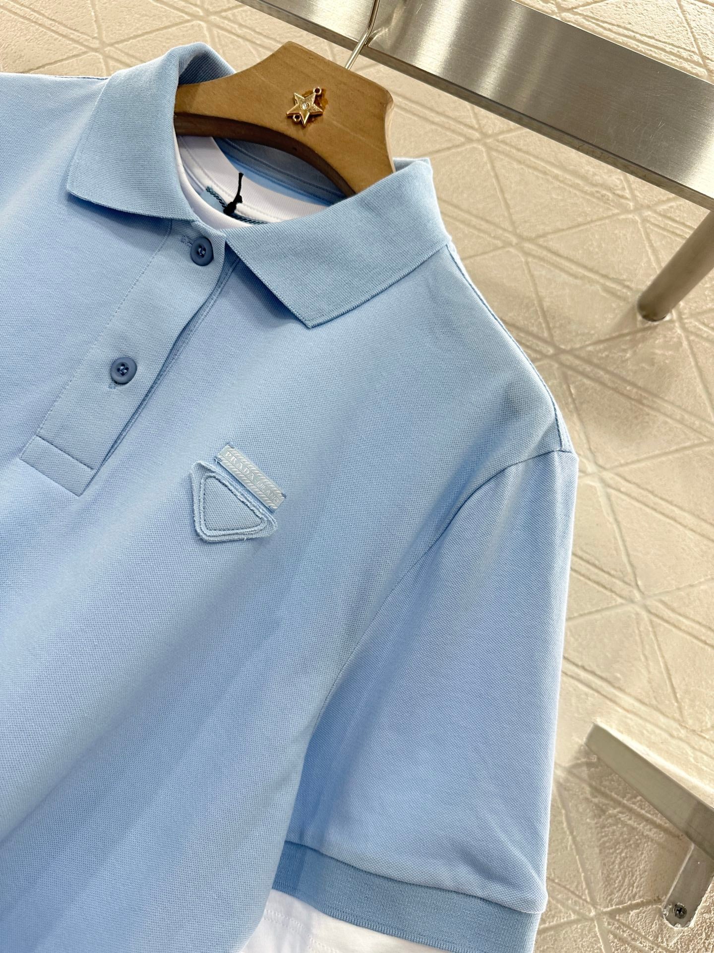 P*β₯2025 new product Fake two-piece ππππ shirt
