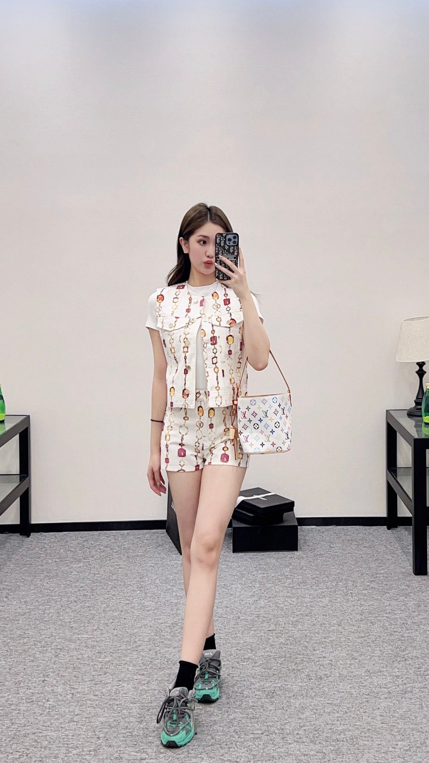 Louis *♥2025 new product Denim vest shorts set