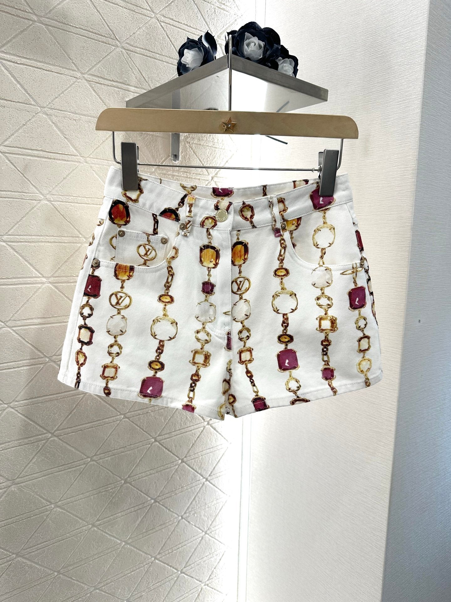 Louis *♥2025 new product Denim vest shorts set