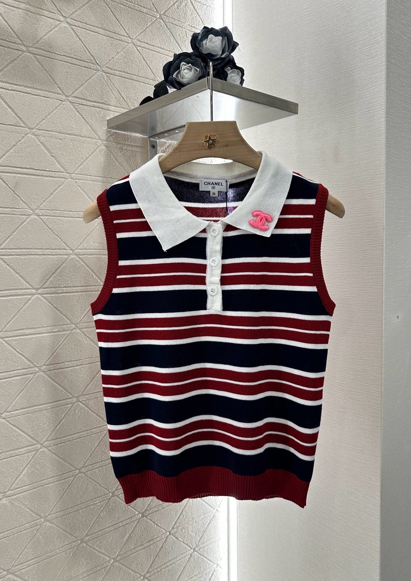 C*♥2025 new product Lapel knitted vest