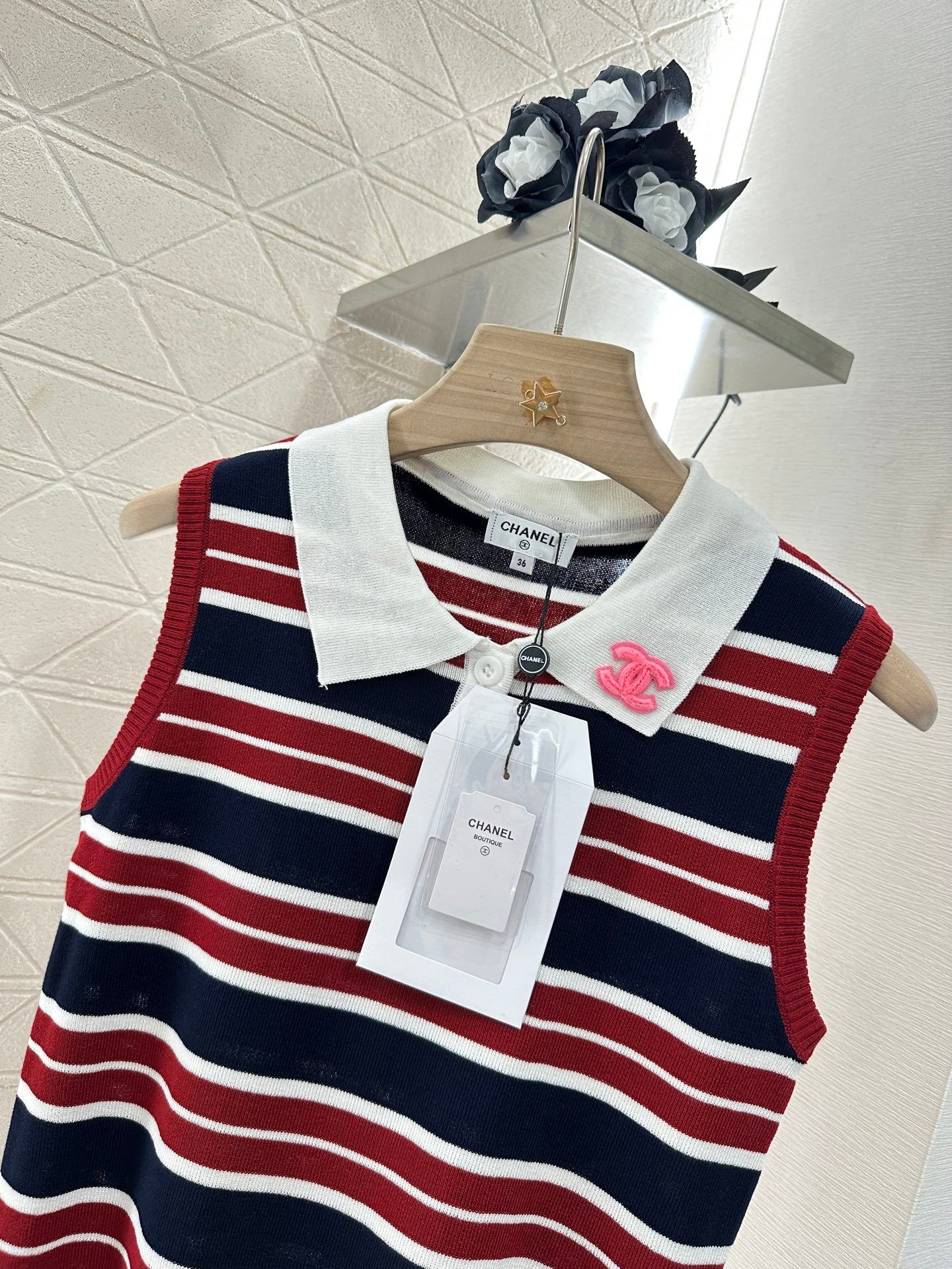 C*♥2025 new product Lapel knitted vest