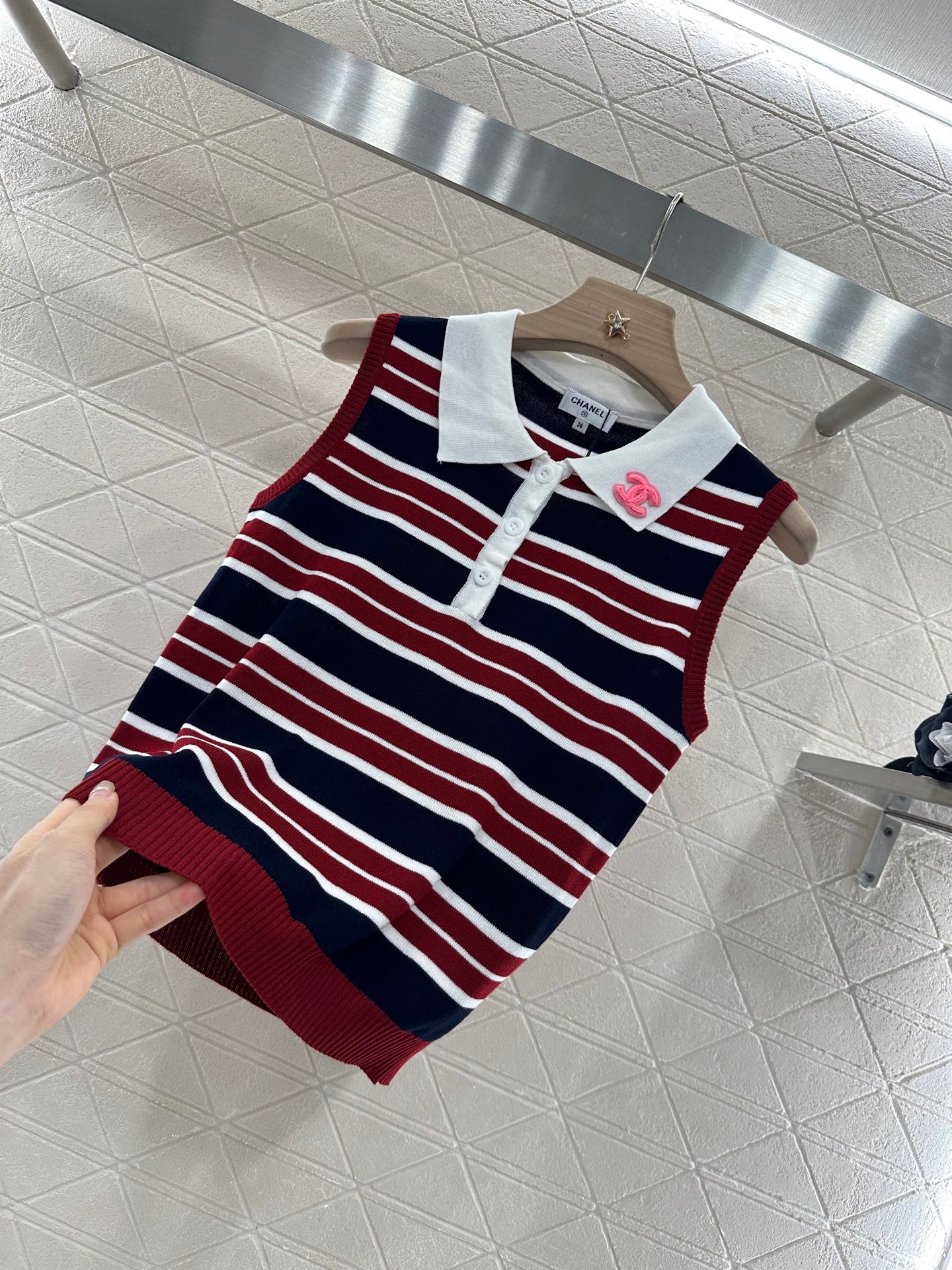 C*♥2025 new product Lapel knitted vest