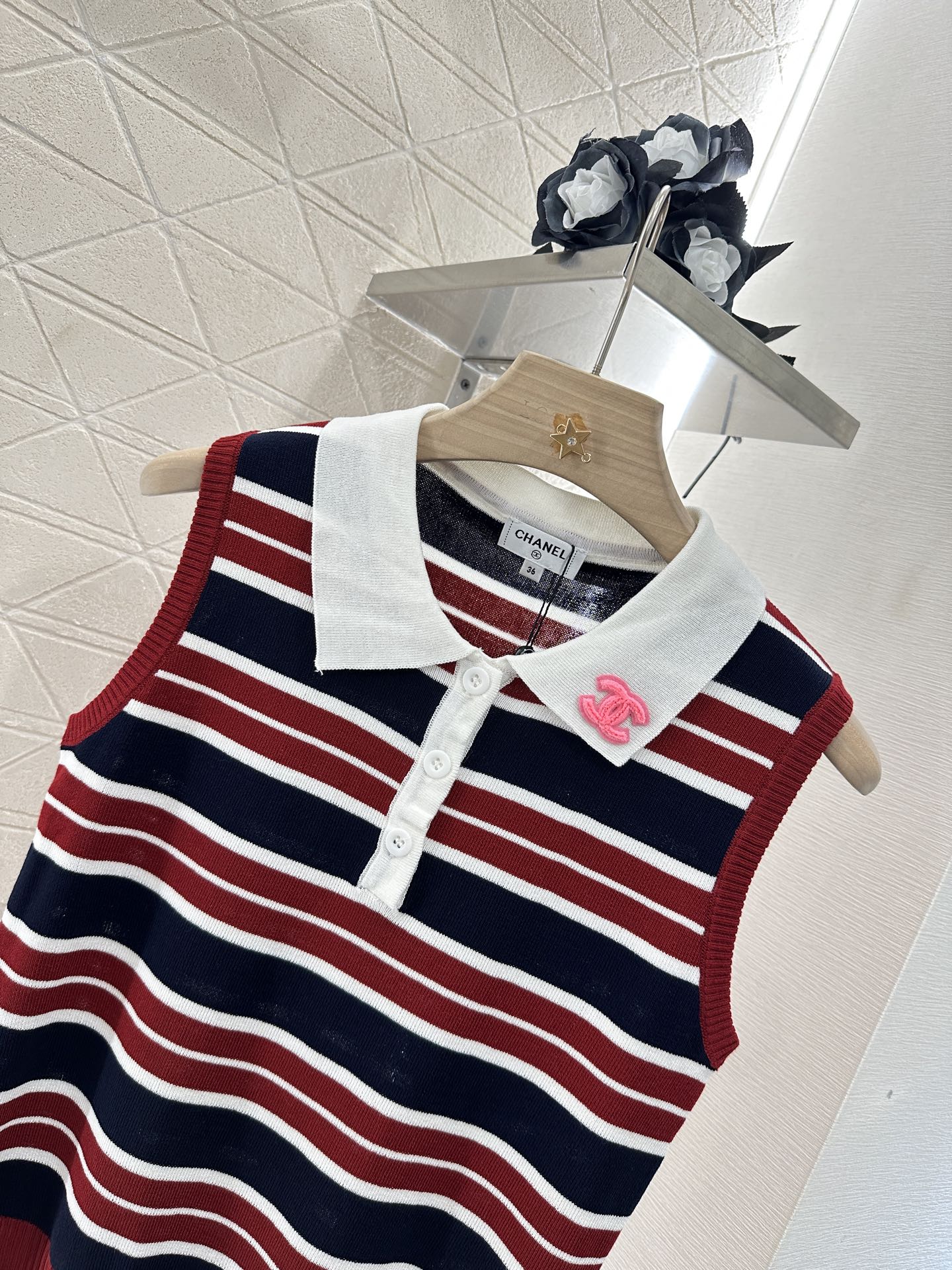 C*♥2025 new product Lapel knitted vest