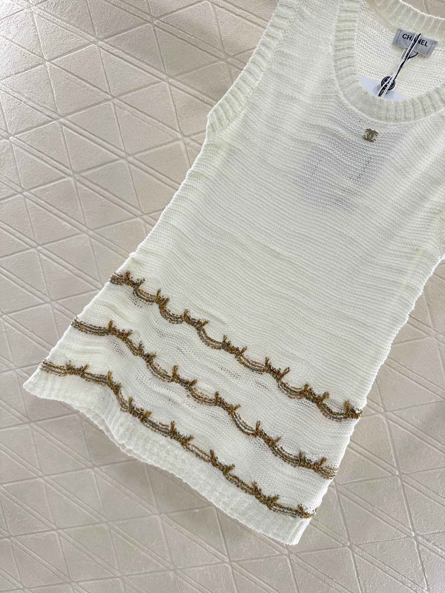 C*♥2025 new product Embroidered knitted vest