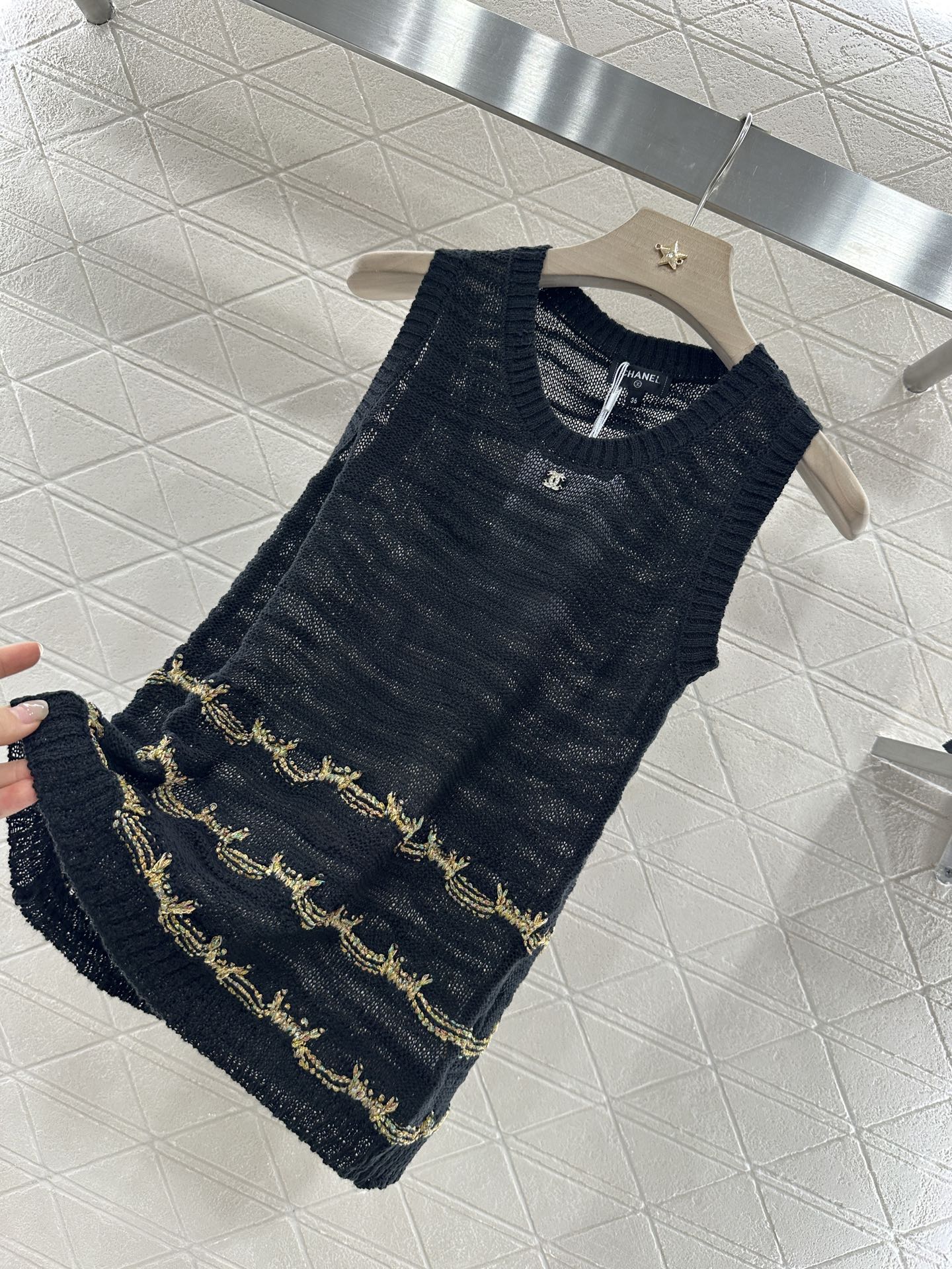 C*♥2025 new product Embroidered knitted vest