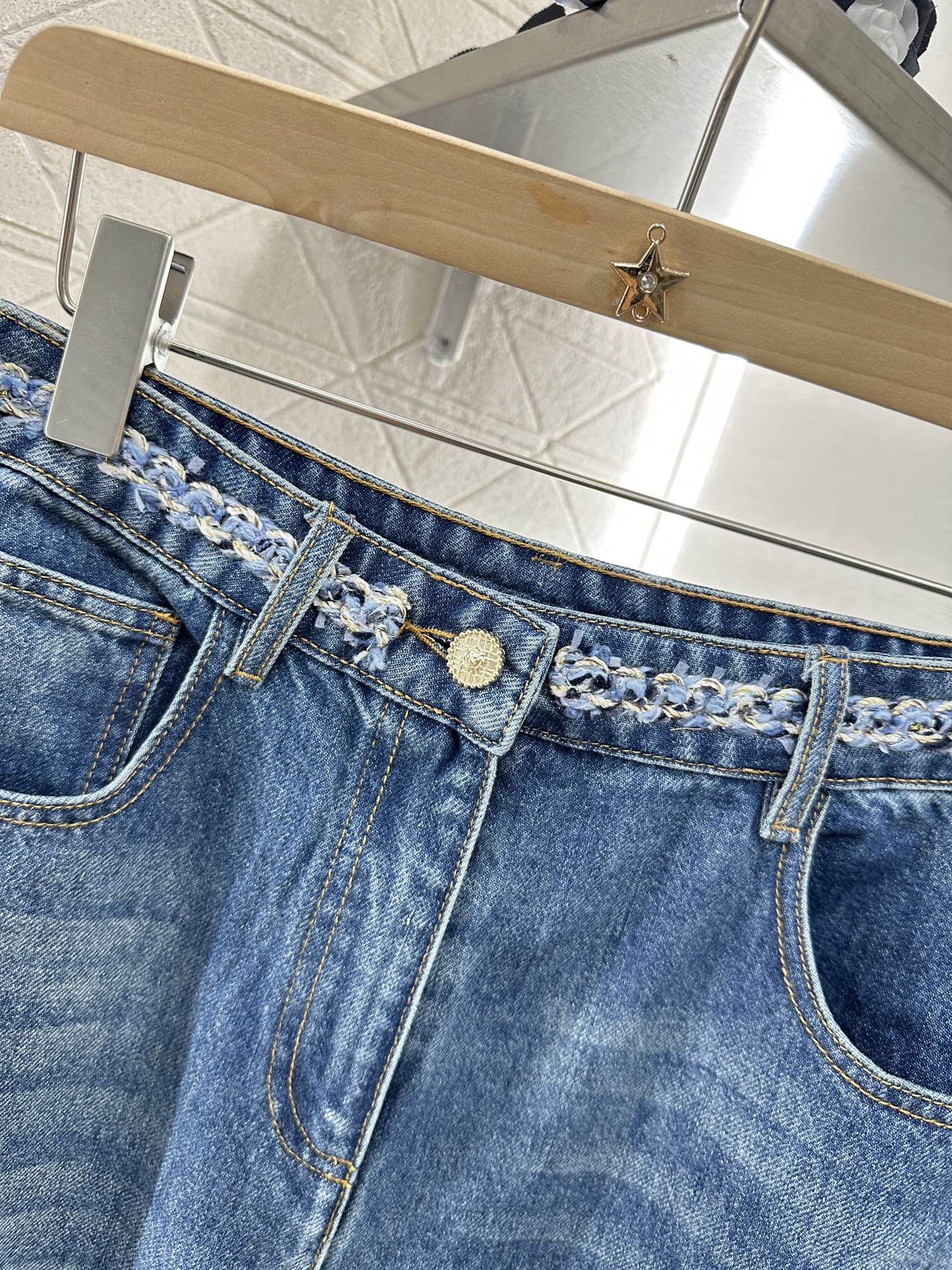 C*♥2025 new product Denim cropped pants