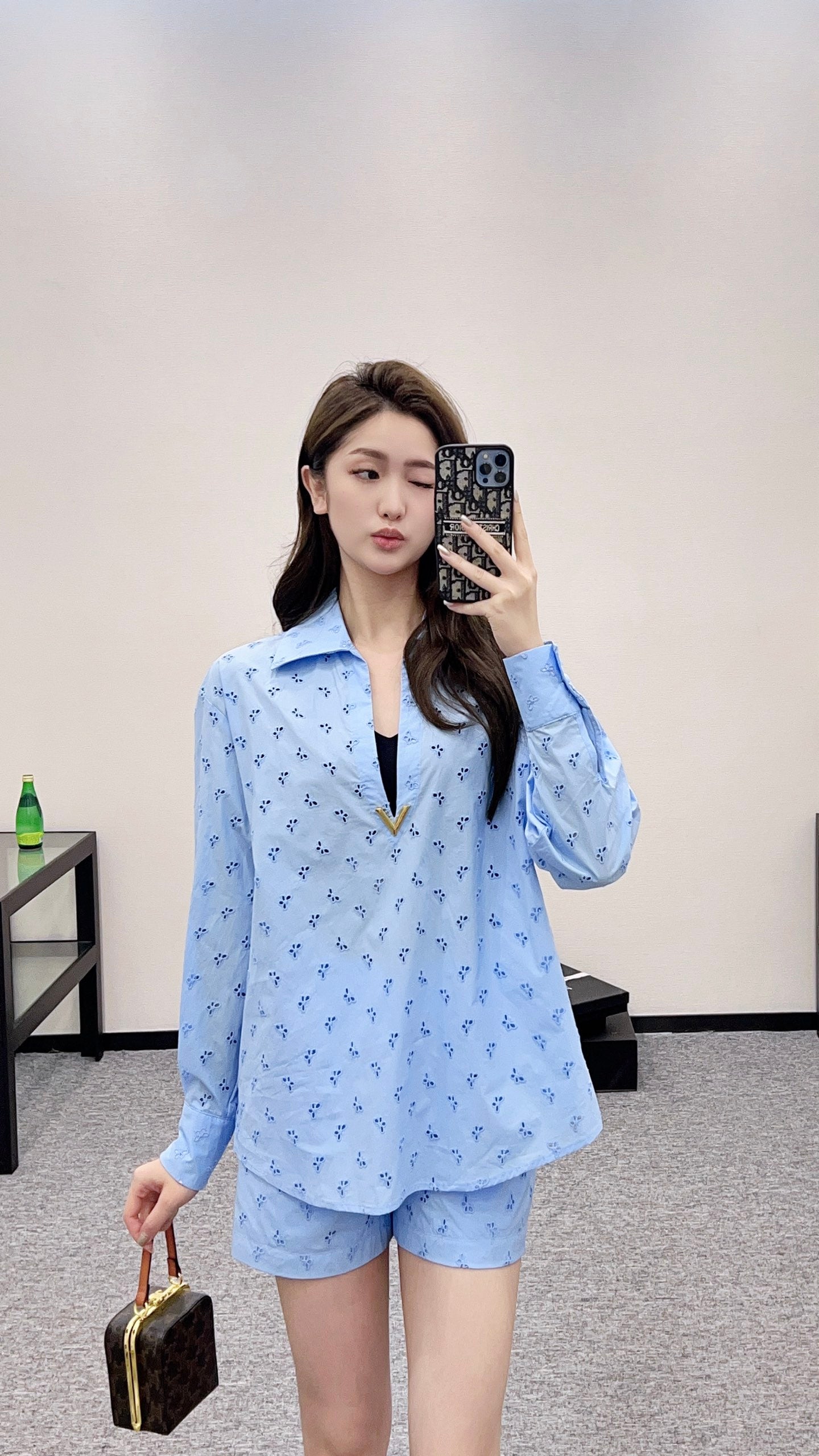 V*♥2025 new products Shirt and shorts set