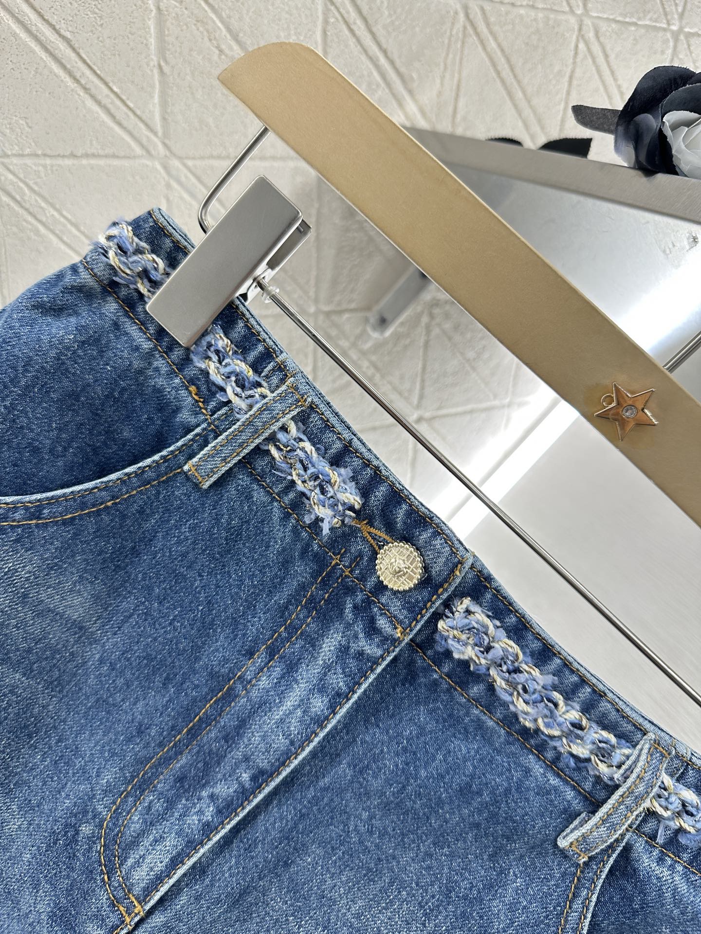 C*♥2025 new product Denim skirt with hem