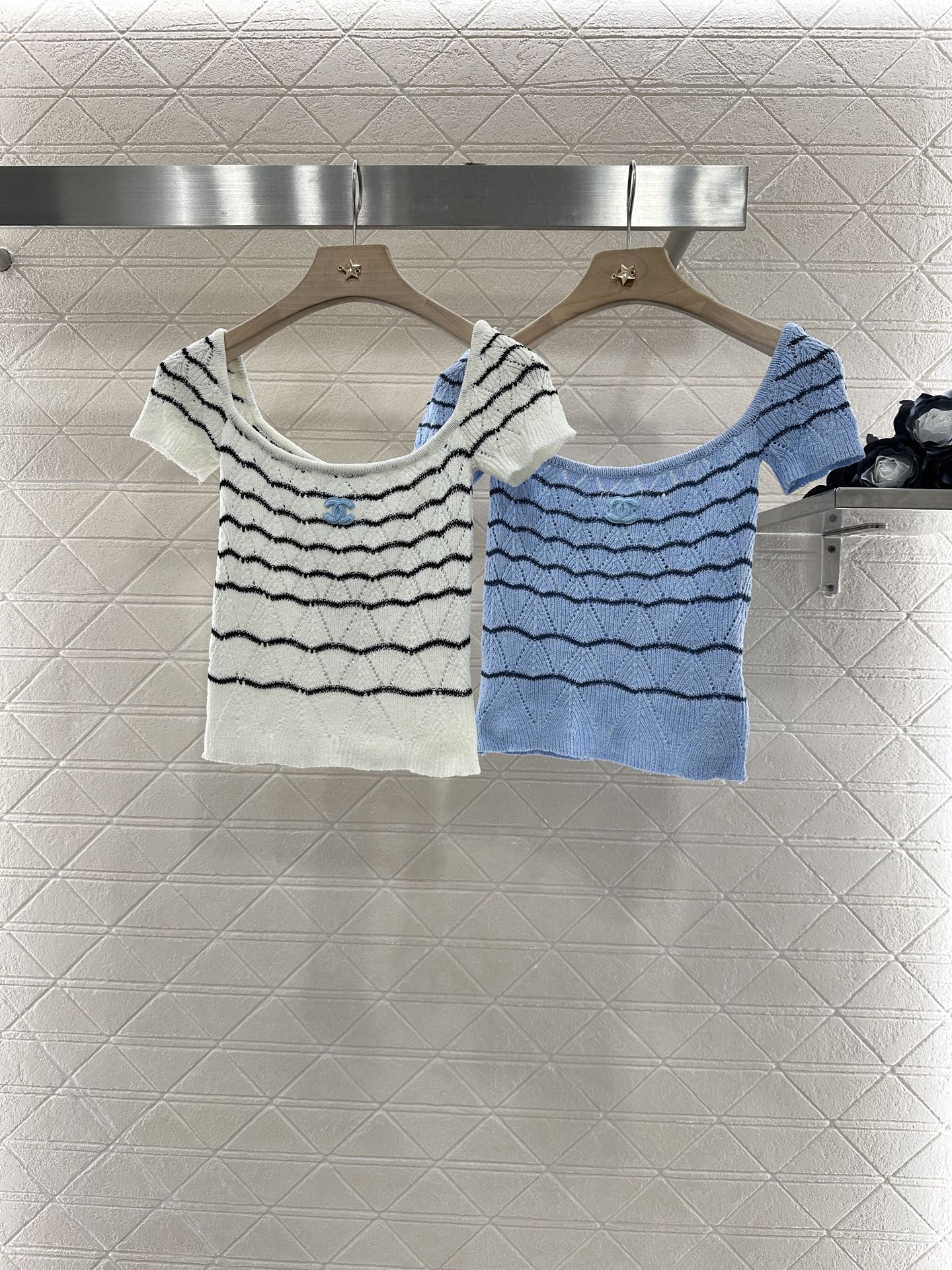 C*♥2025 new product Hollow knitted short sleeves