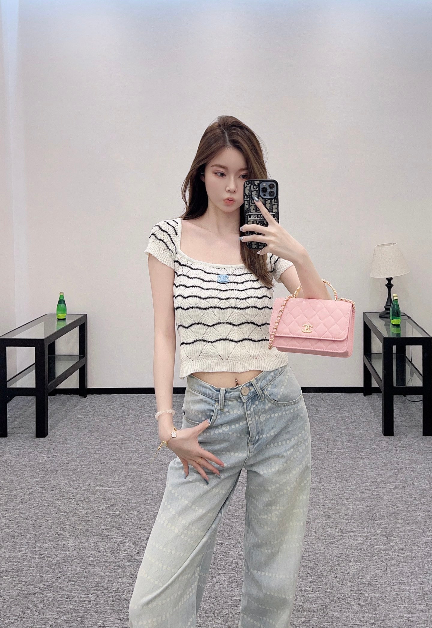C*♥2025 new product Hollow knitted short sleeves