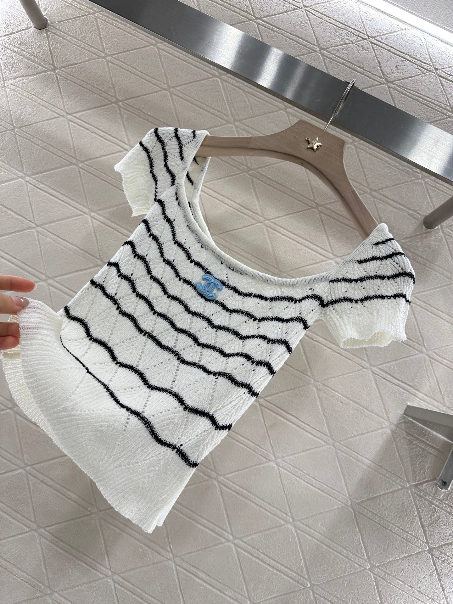 C*♥2025 new product Hollow knitted short sleeves