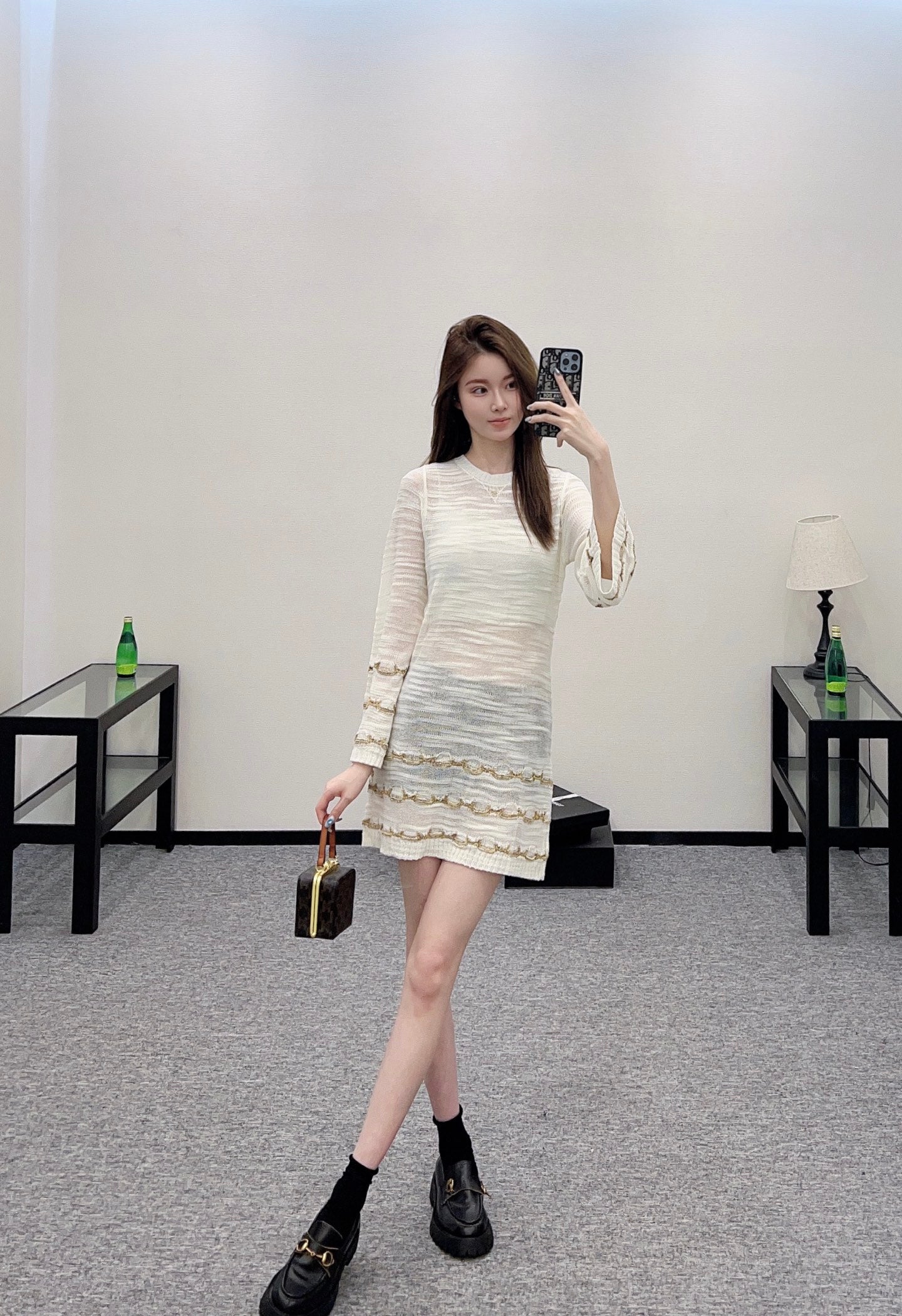 C*♥2025 new product Embroidered knitted dress