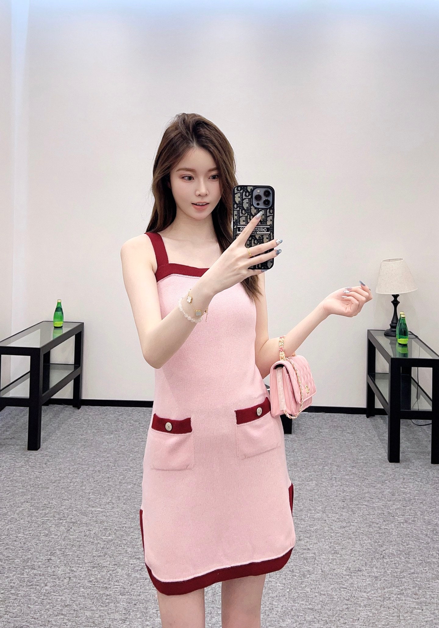 C*♥2025 new product Knitted suspender skirt