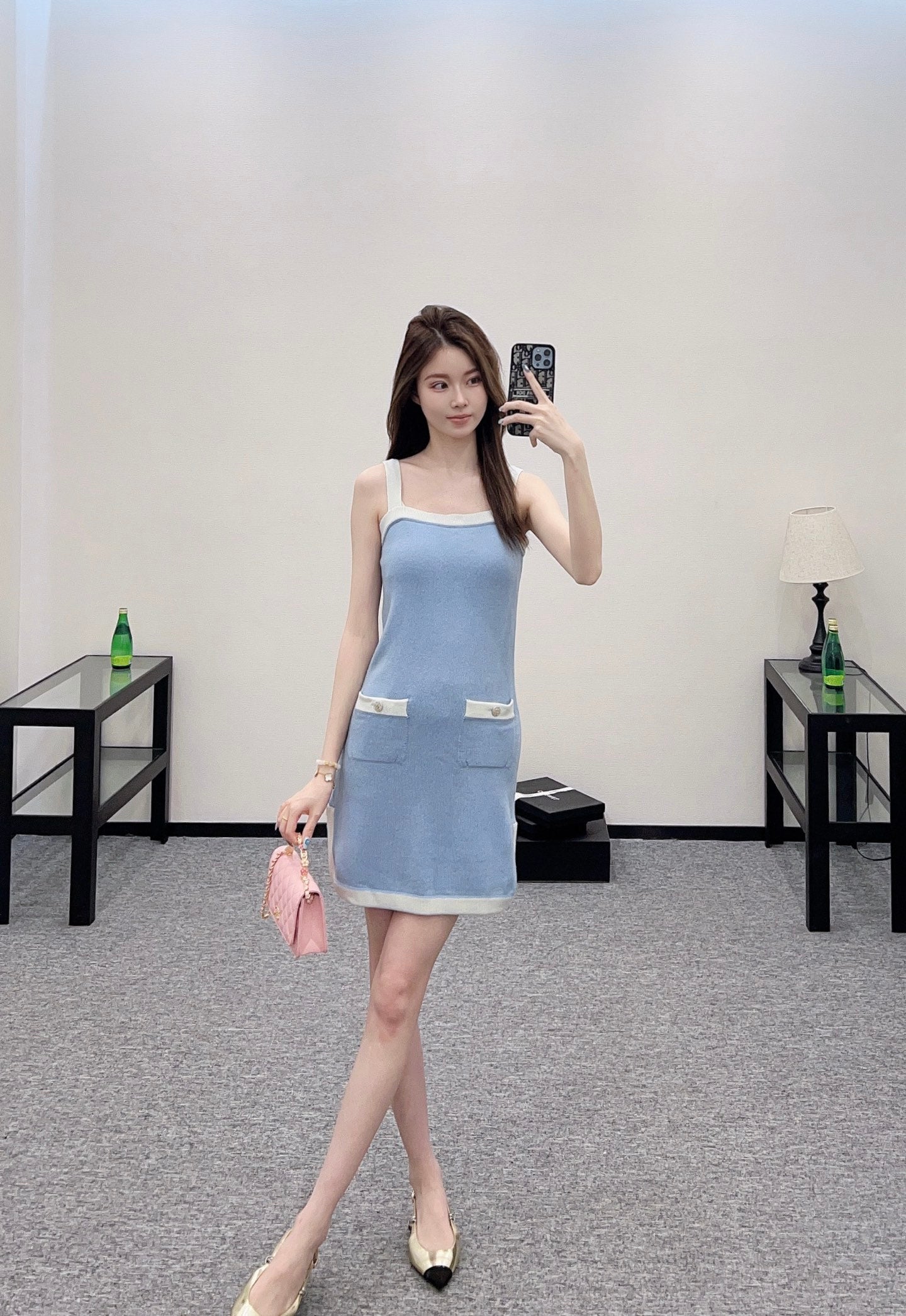 C*♥2025 new product Knitted suspender skirt