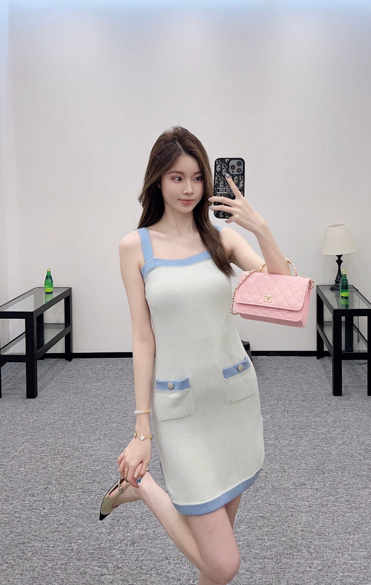 C*♥2025 new product Knitted suspender skirt