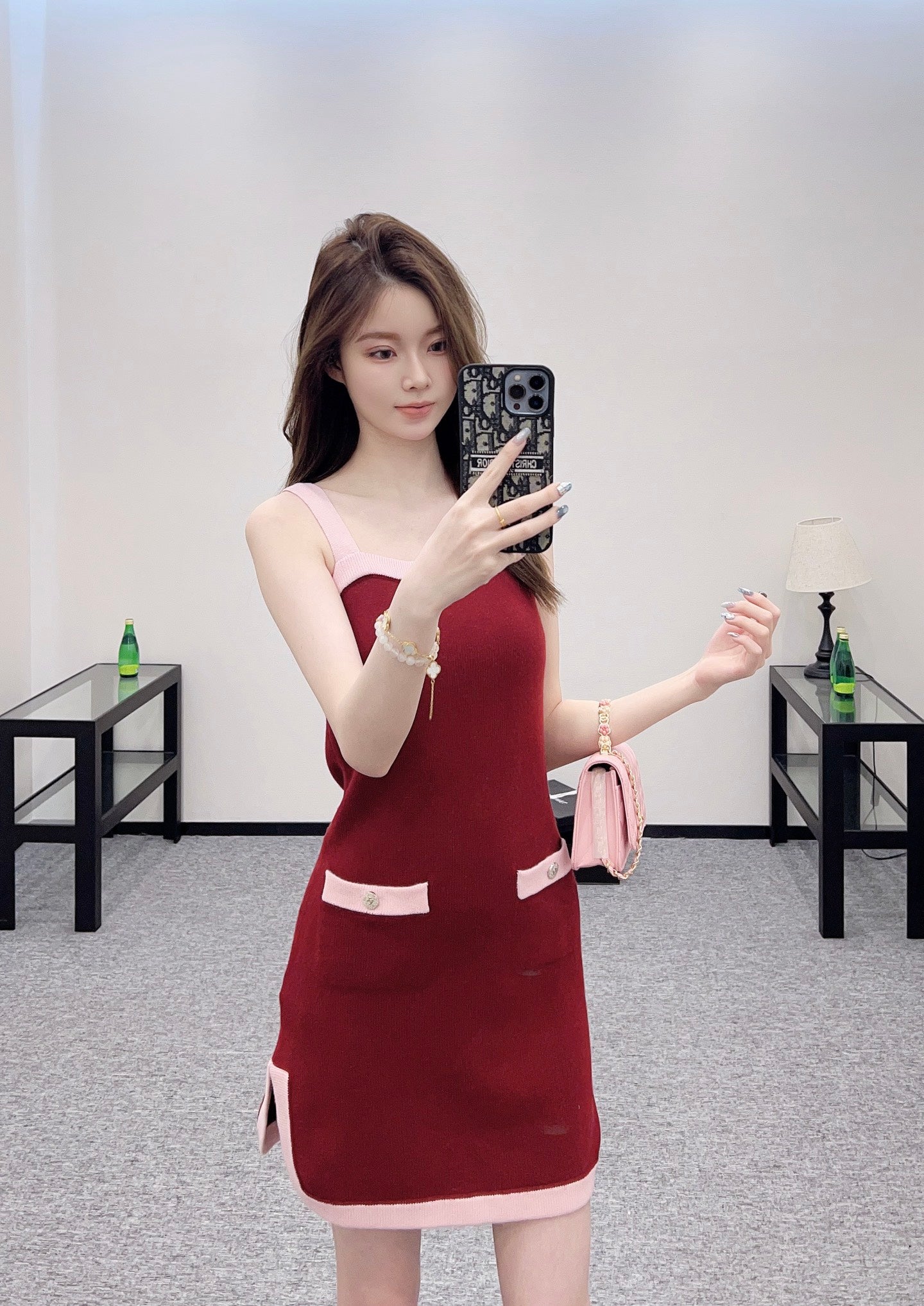 C*♥2025 new product Knitted suspender skirt