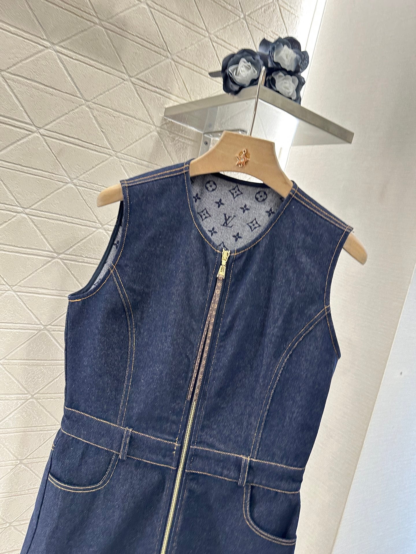 Louis*♥2025 new product Denim vest skirt