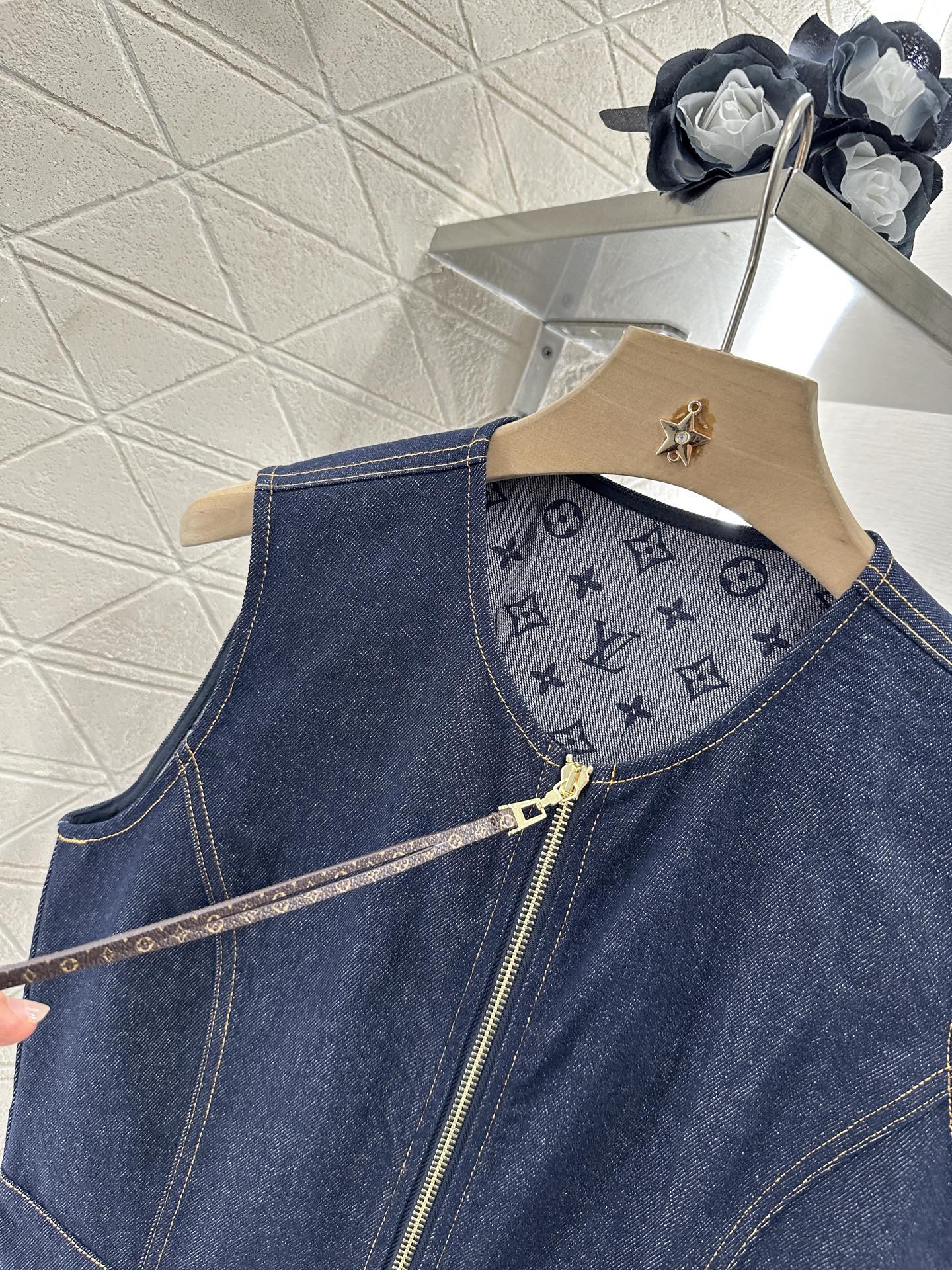 Louis*♥2025 new product Denim vest skirt