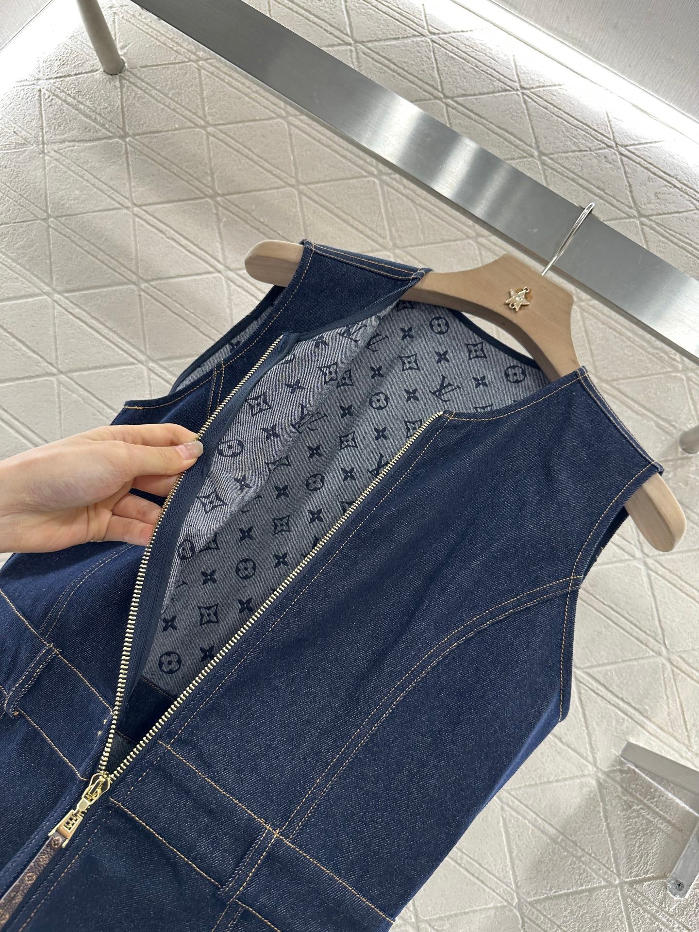Louis*♥2025 new product Denim vest skirt