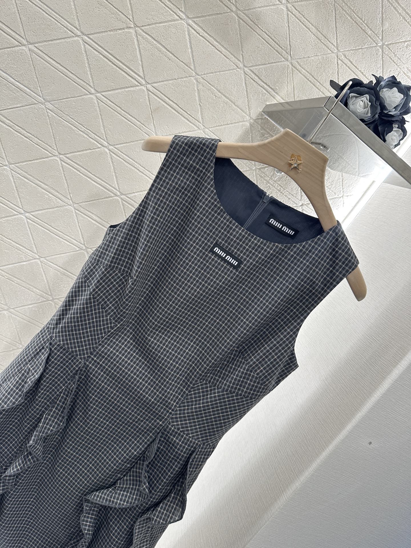 Mi*mi*♥2025 new product Plaid lace vest skirt