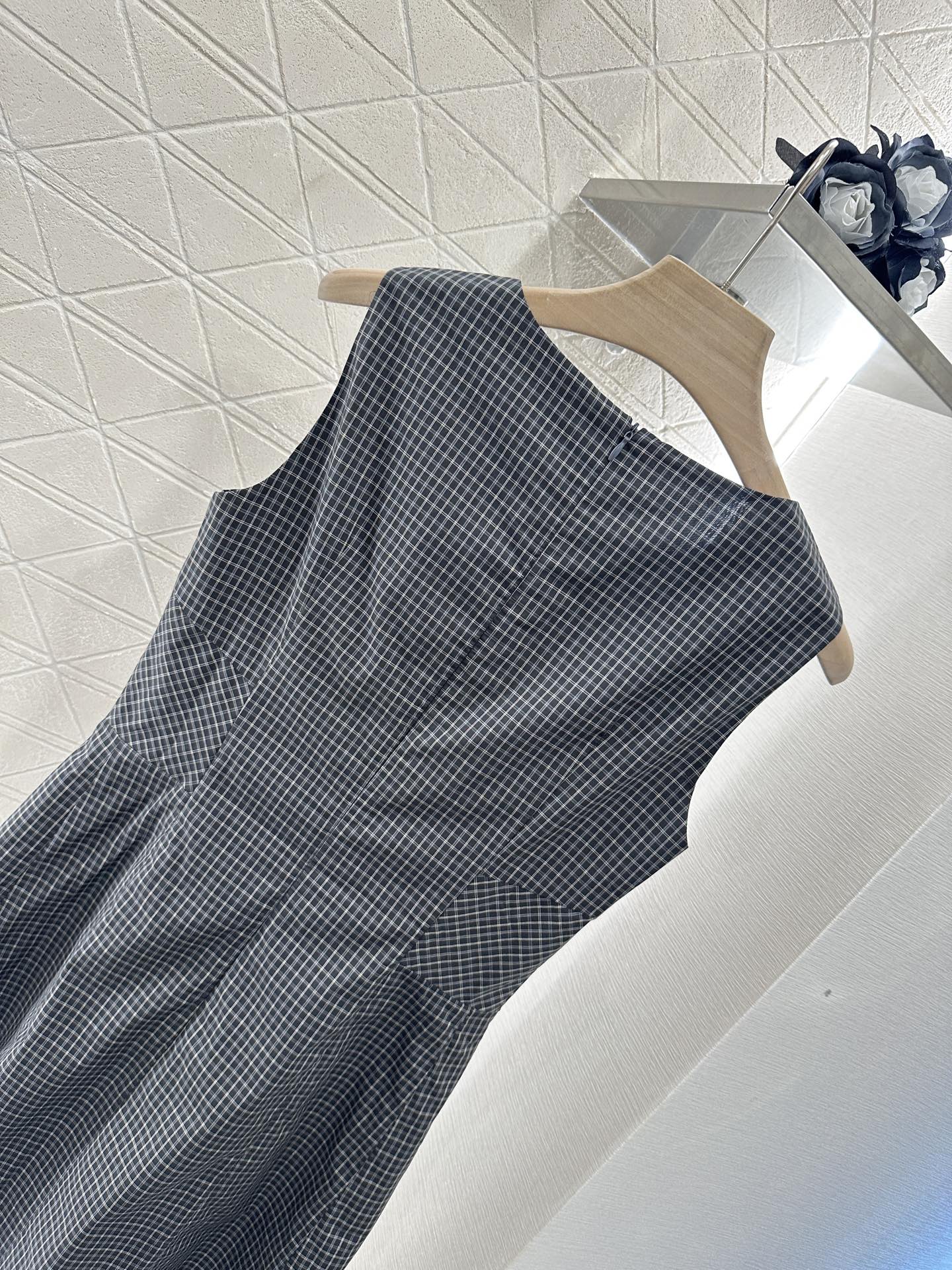 Mi*mi*♥2025 new product Plaid lace vest skirt