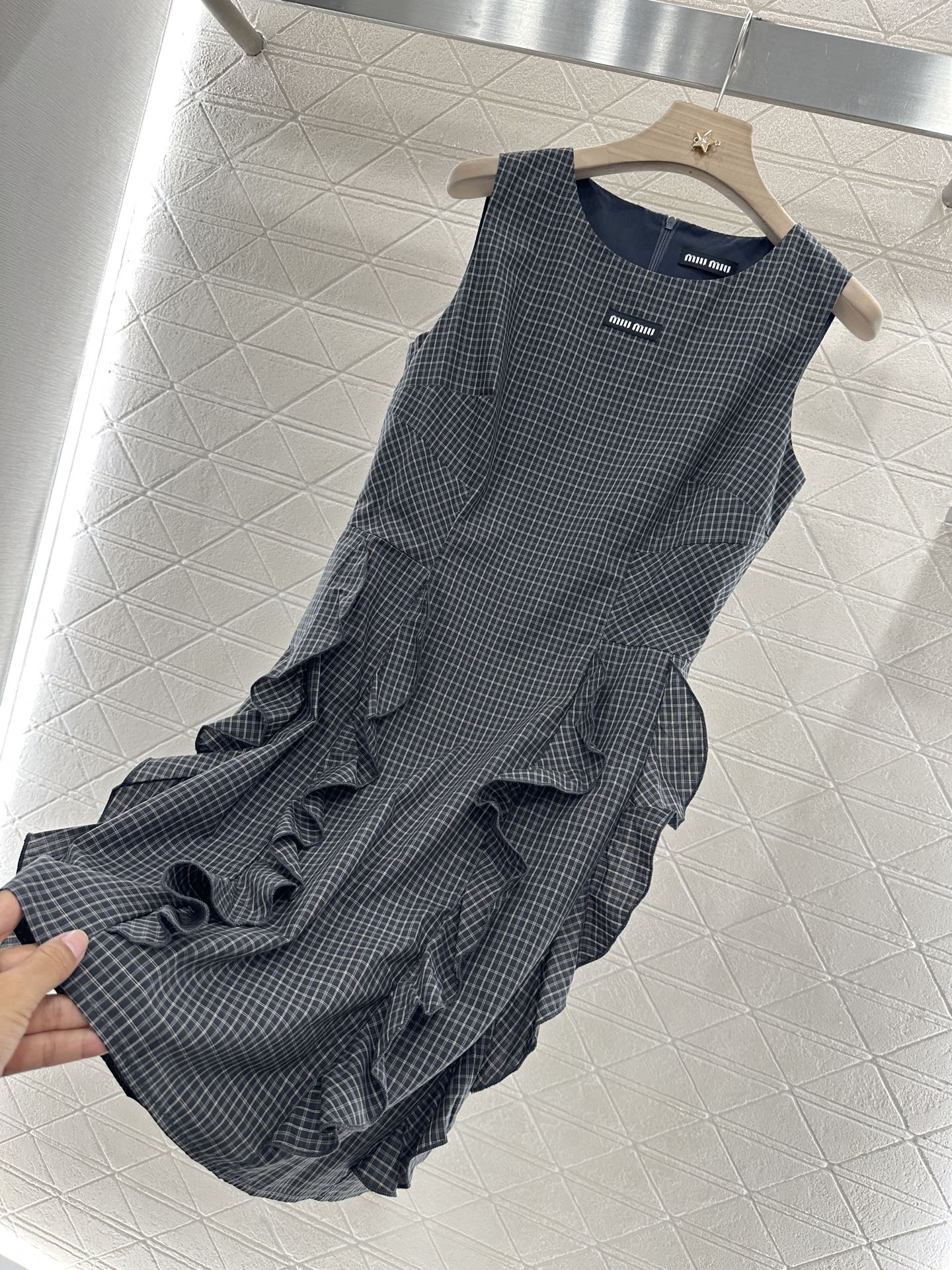 Mi*mi*♥2025 new product Plaid lace vest skirt