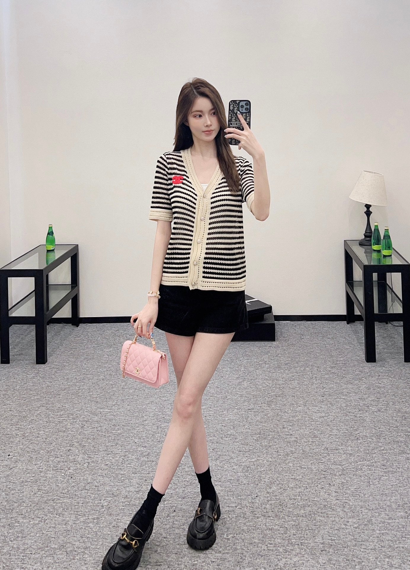 C*♥2025 new product Knitted short-sleeved cardigan