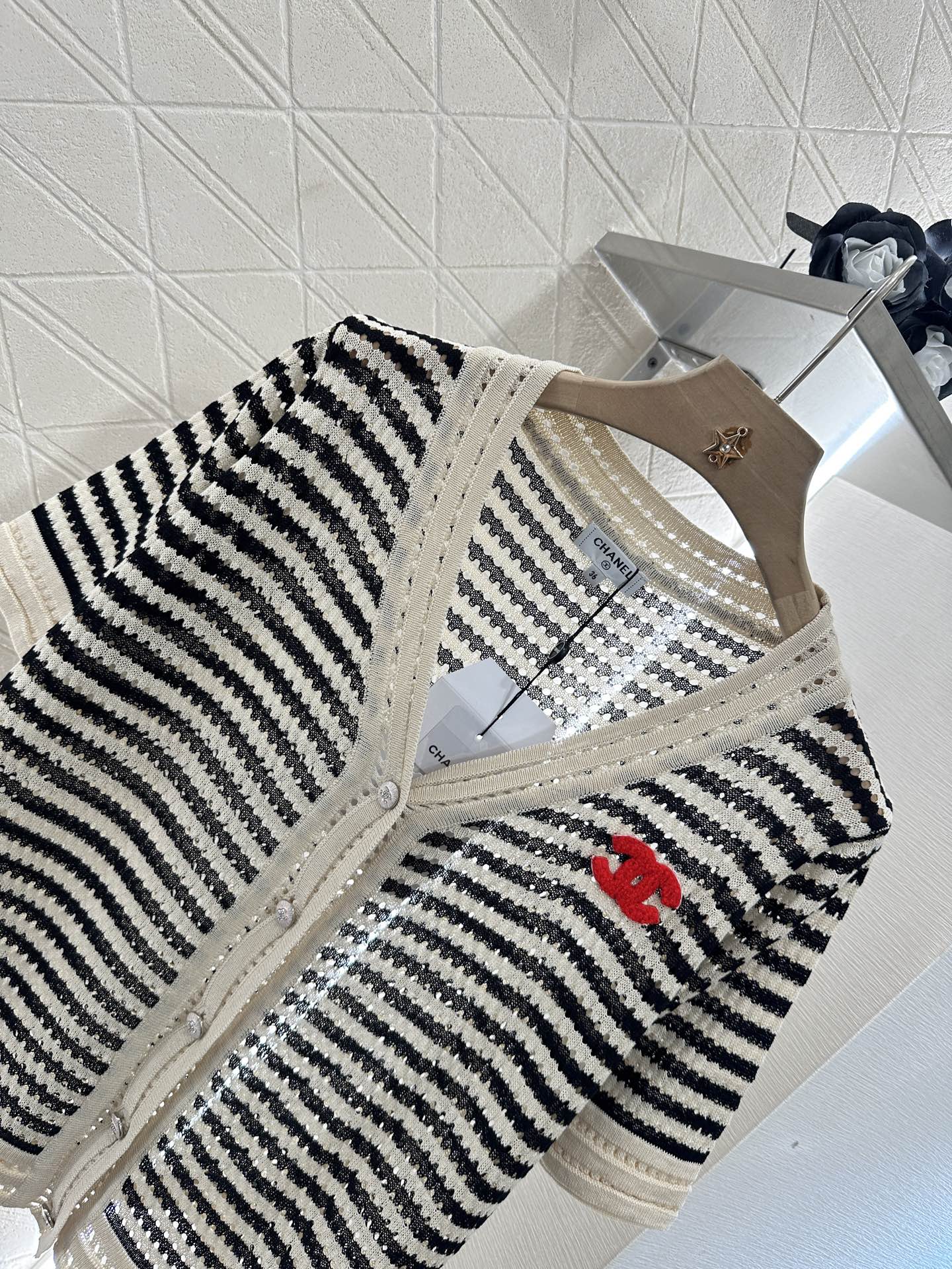 C*♥2025 new product Knitted short-sleeved cardigan