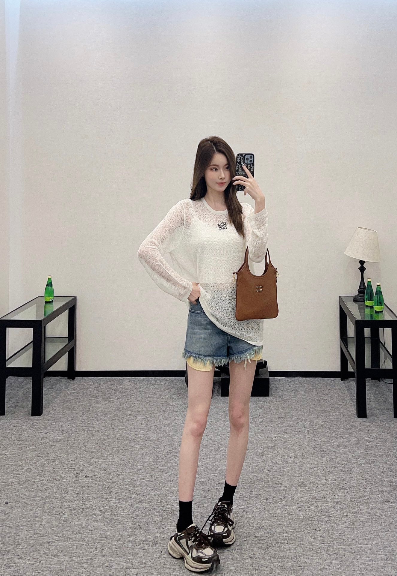 L*♥2025 new product Hollow knitted long sleeves