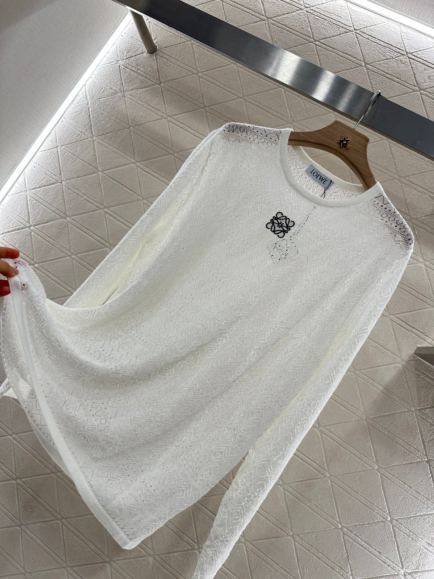 L*♥2025 new product Hollow knitted long sleeves