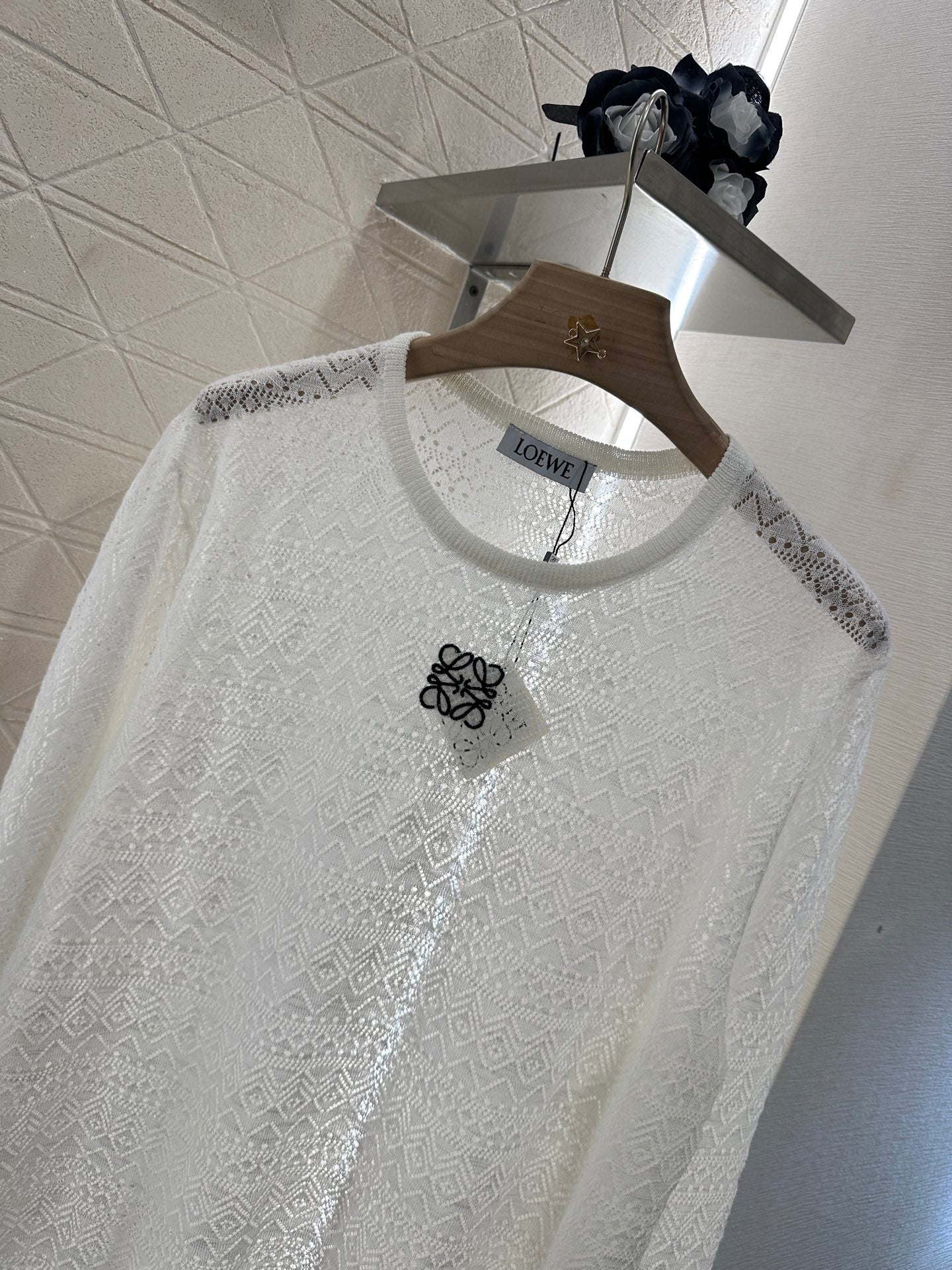 L*♥2025 new product Hollow knitted long sleeves