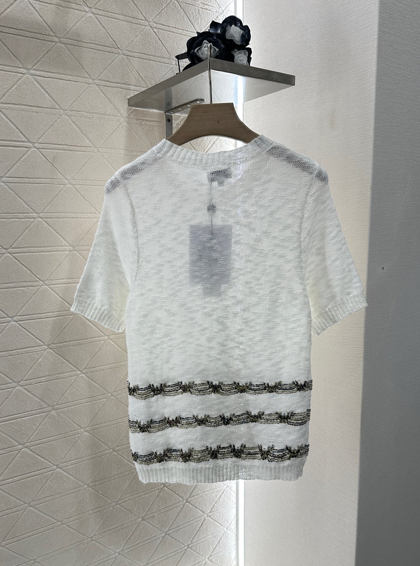 C*♥2025 new product Embroidered knitted short sleeves