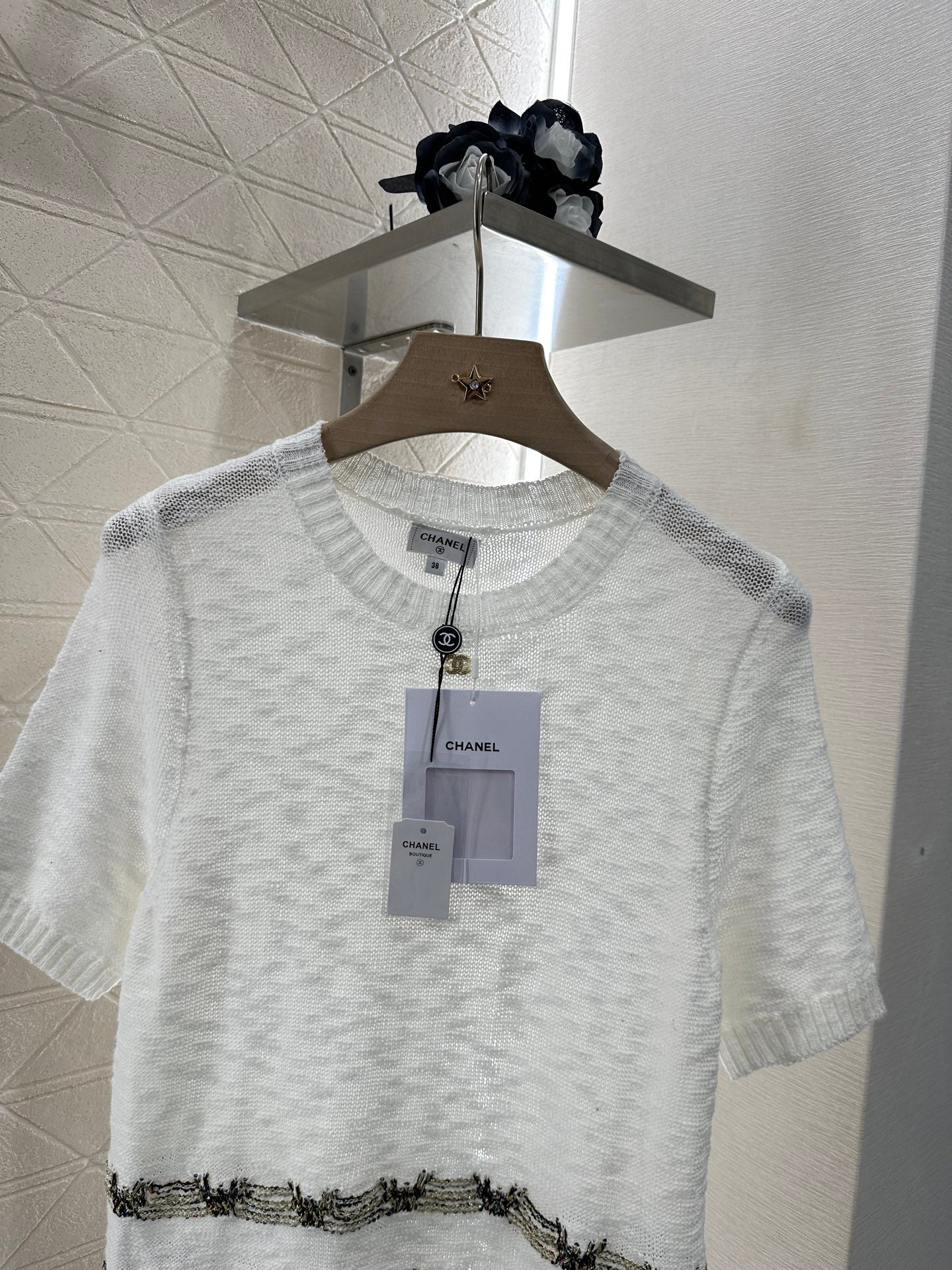 C*♥2025 new product Embroidered knitted short sleeves