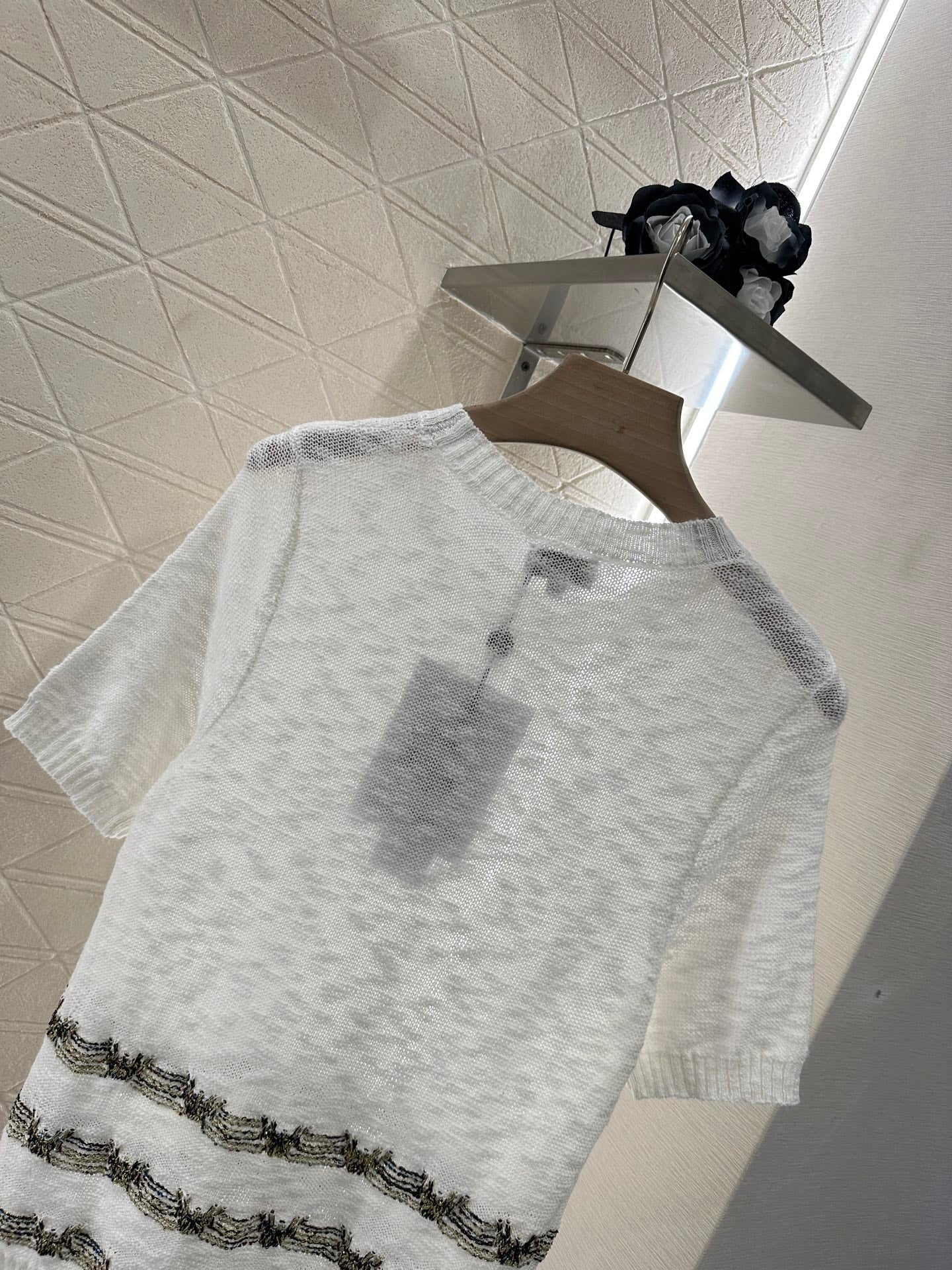 C*♥2025 new product Embroidered knitted short sleeves
