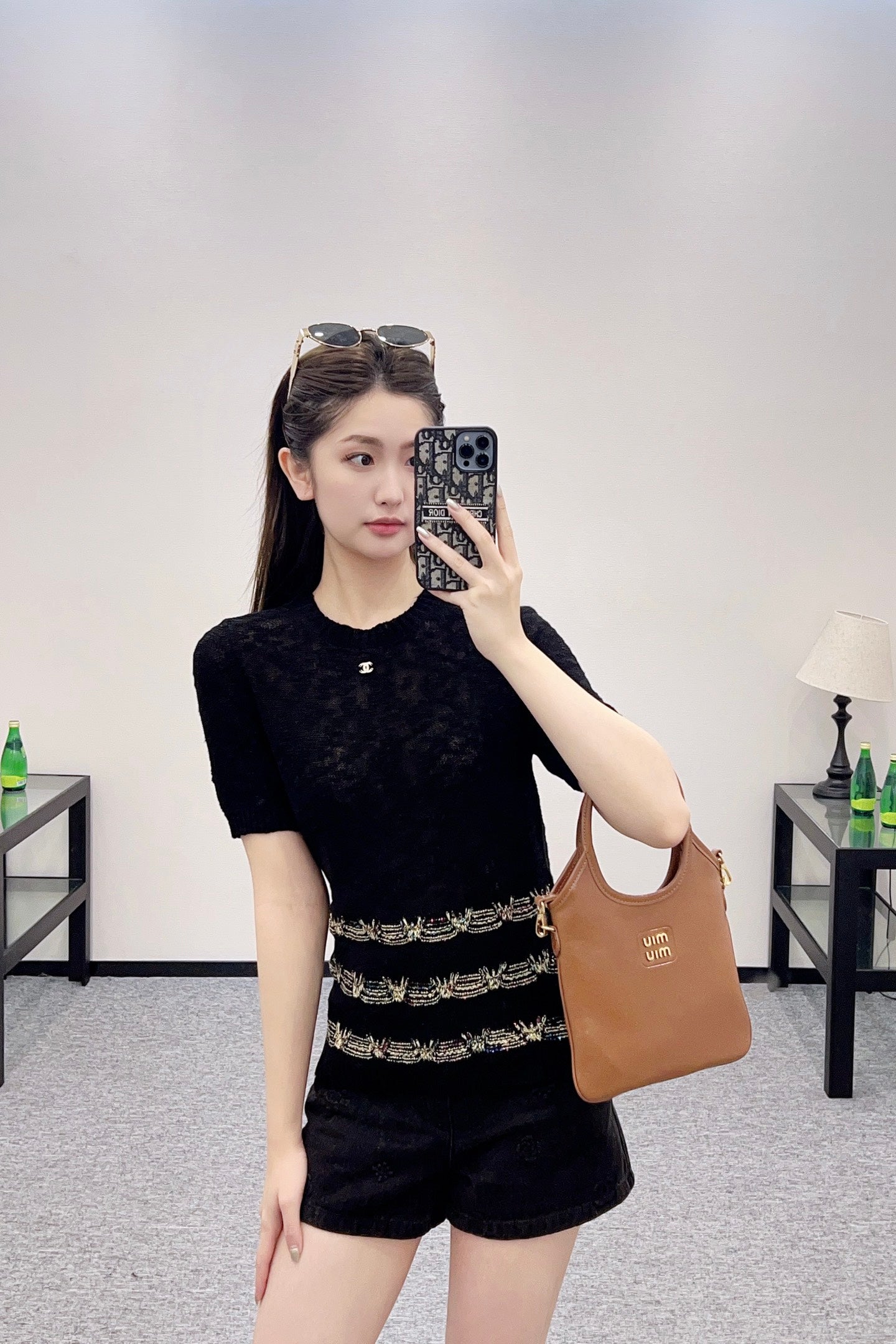 C*♥2025 new product Embroidered knitted short sleeves