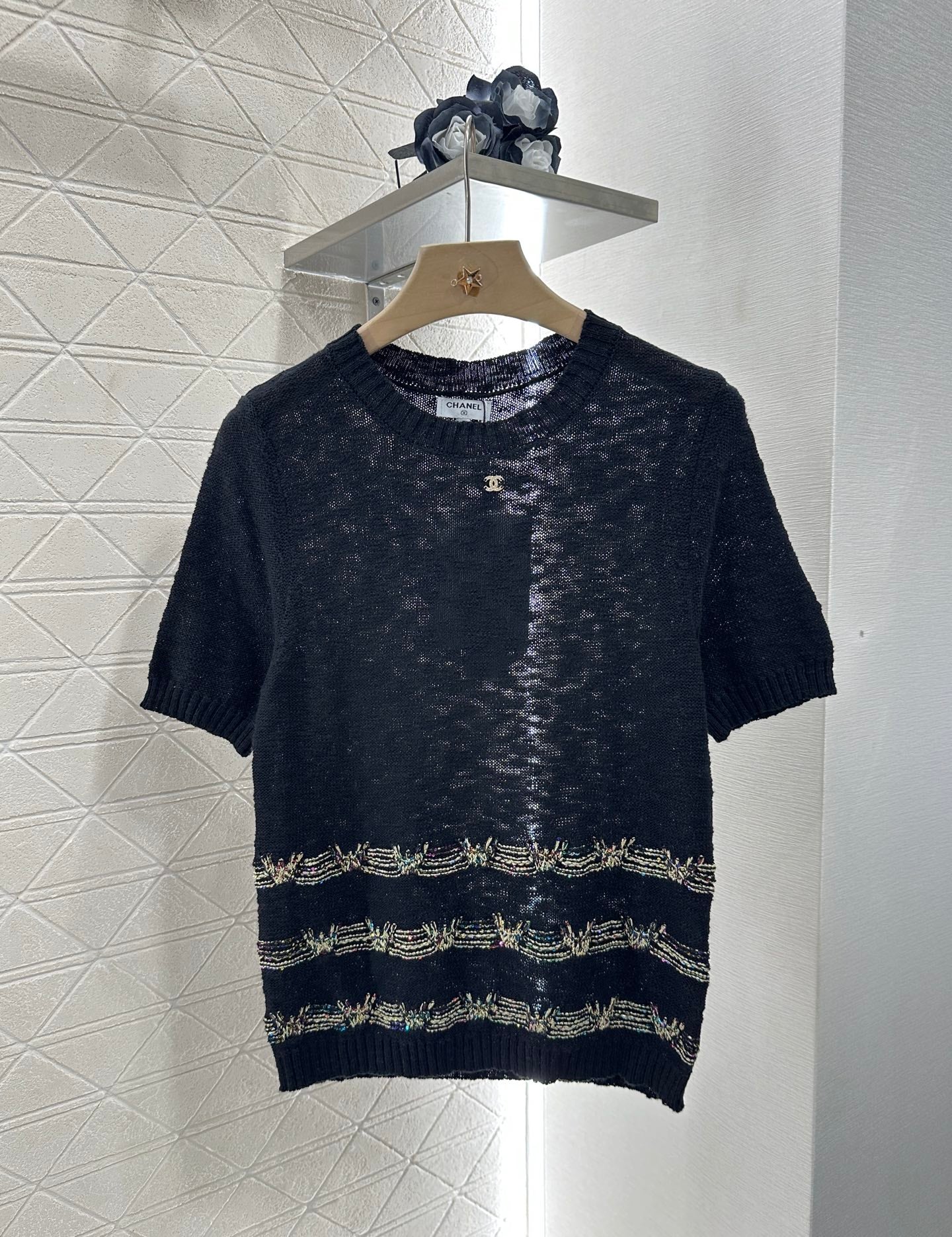 C*♥2025 new product Embroidered knitted short sleeves