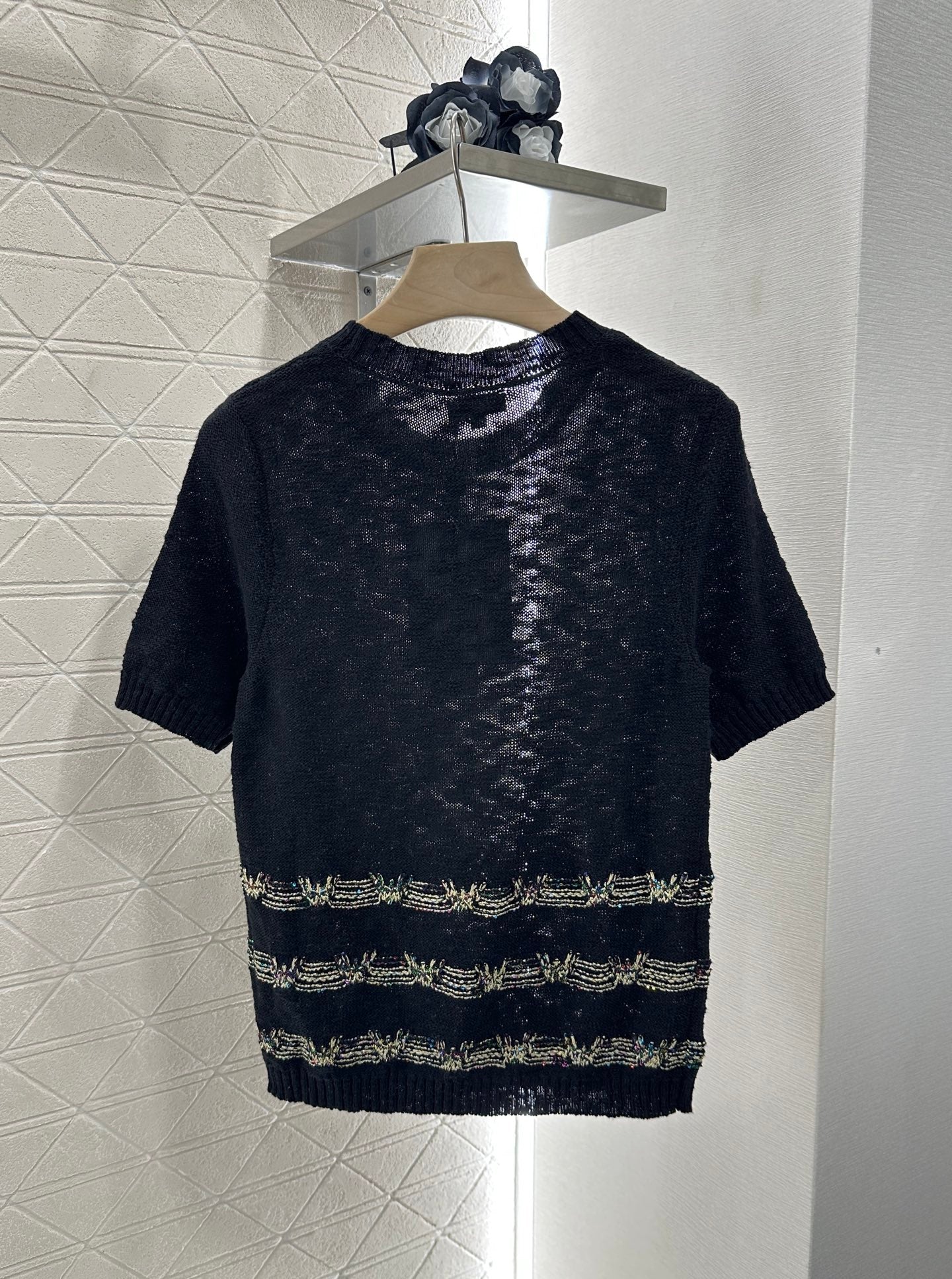 C*♥2025 new product Embroidered knitted short sleeves