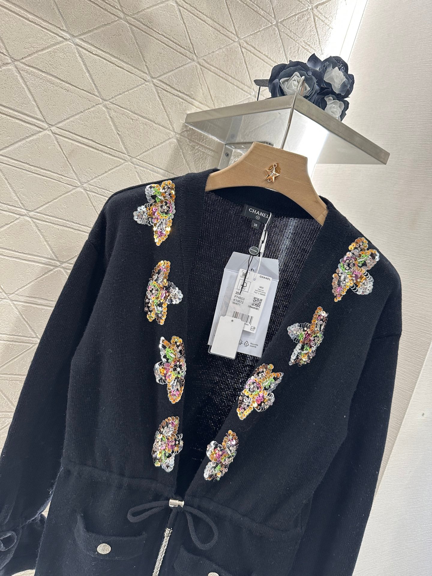 C*♥2025 new product Beaded knitted cardigan