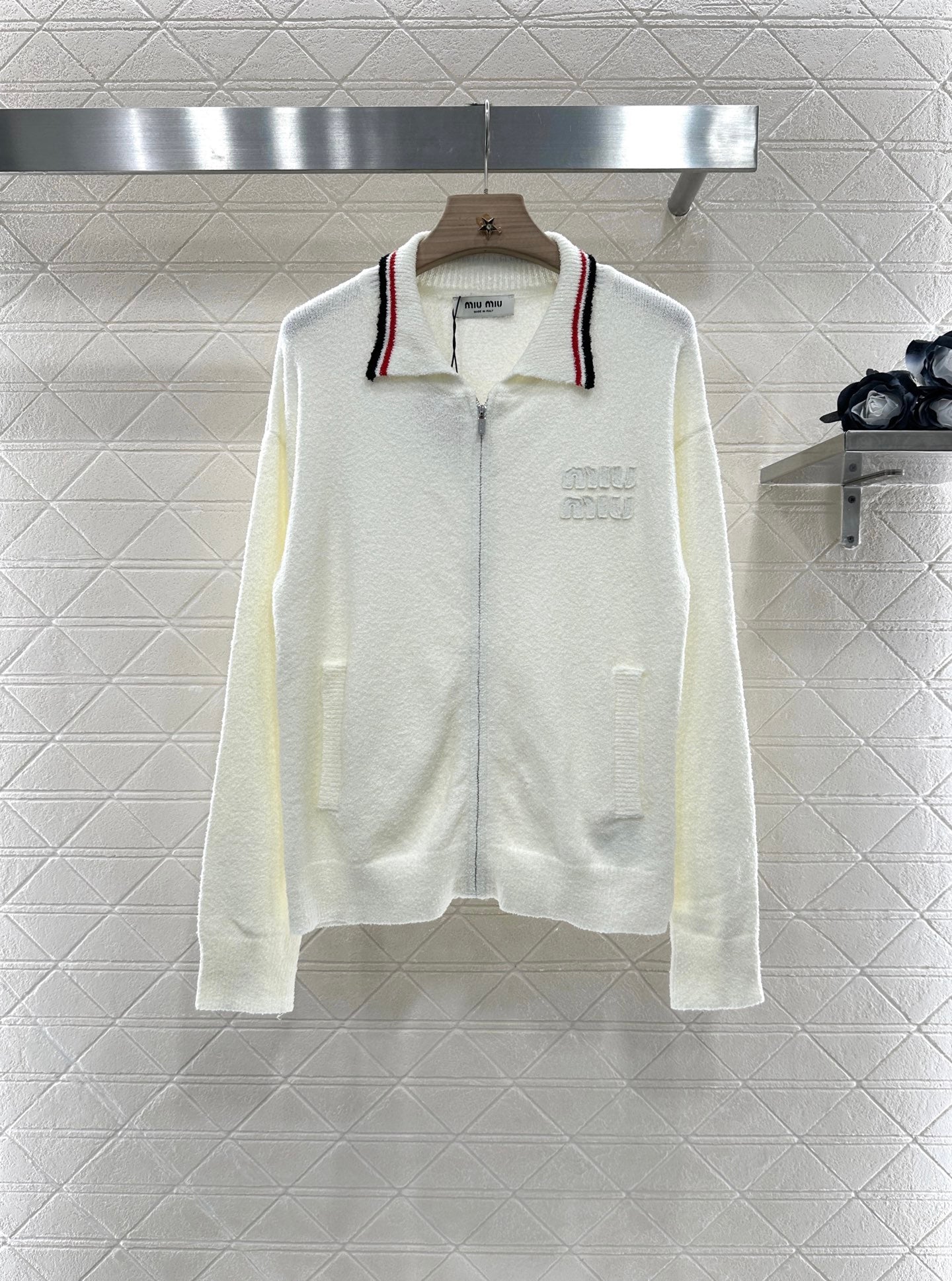 Mi*mi*♥2025 new product Zipper knitted cardigan