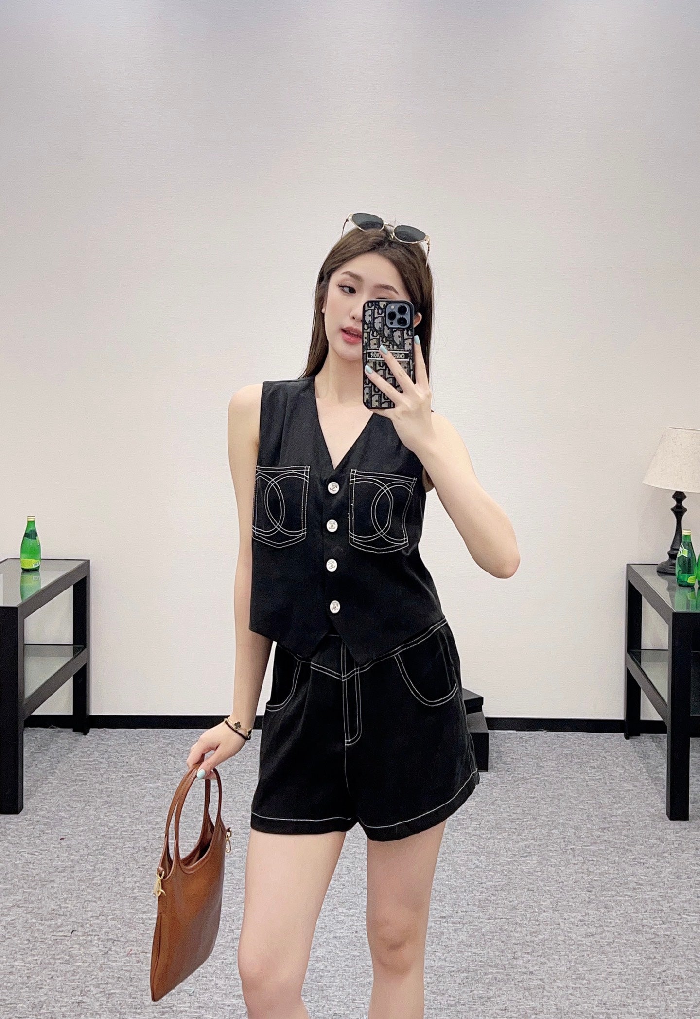 C*♥2025 new product Double C vest shorts set
