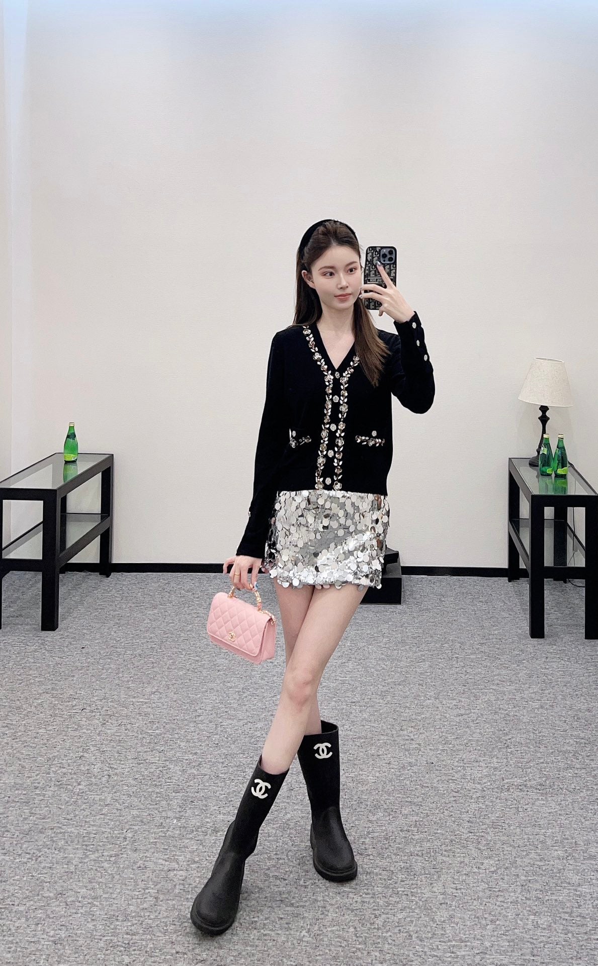 C*♥2024 new product Beaded flower knitted cardigan