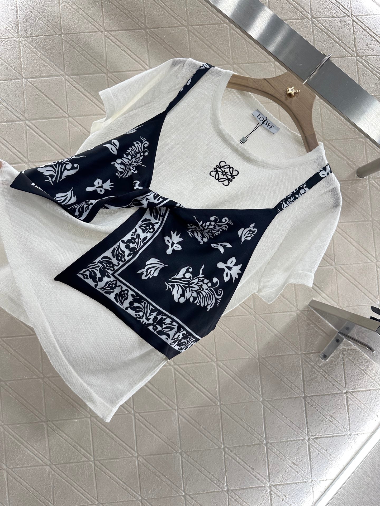 L*♥2025 new product Printed knitted top