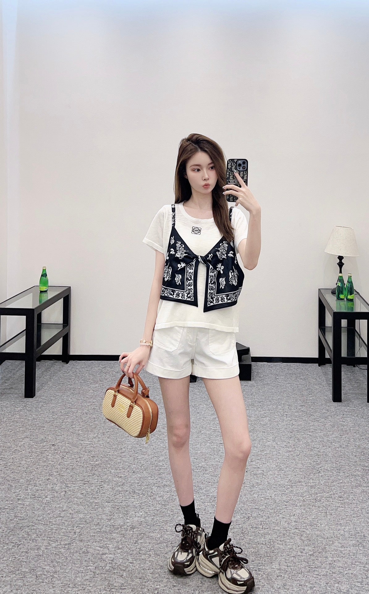 L*♥2025 new product Printed knitted top
