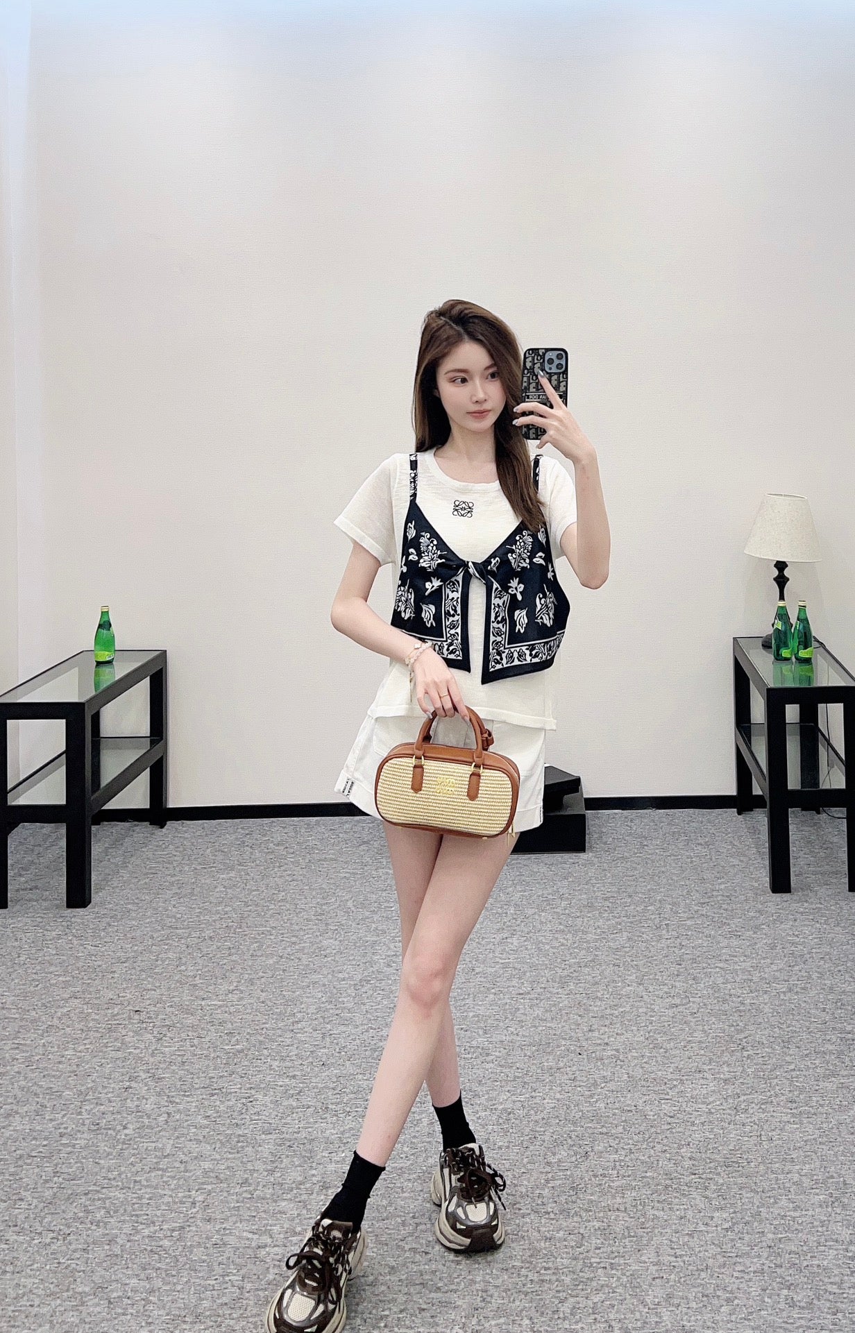 L*♥2025 new product Printed knitted top