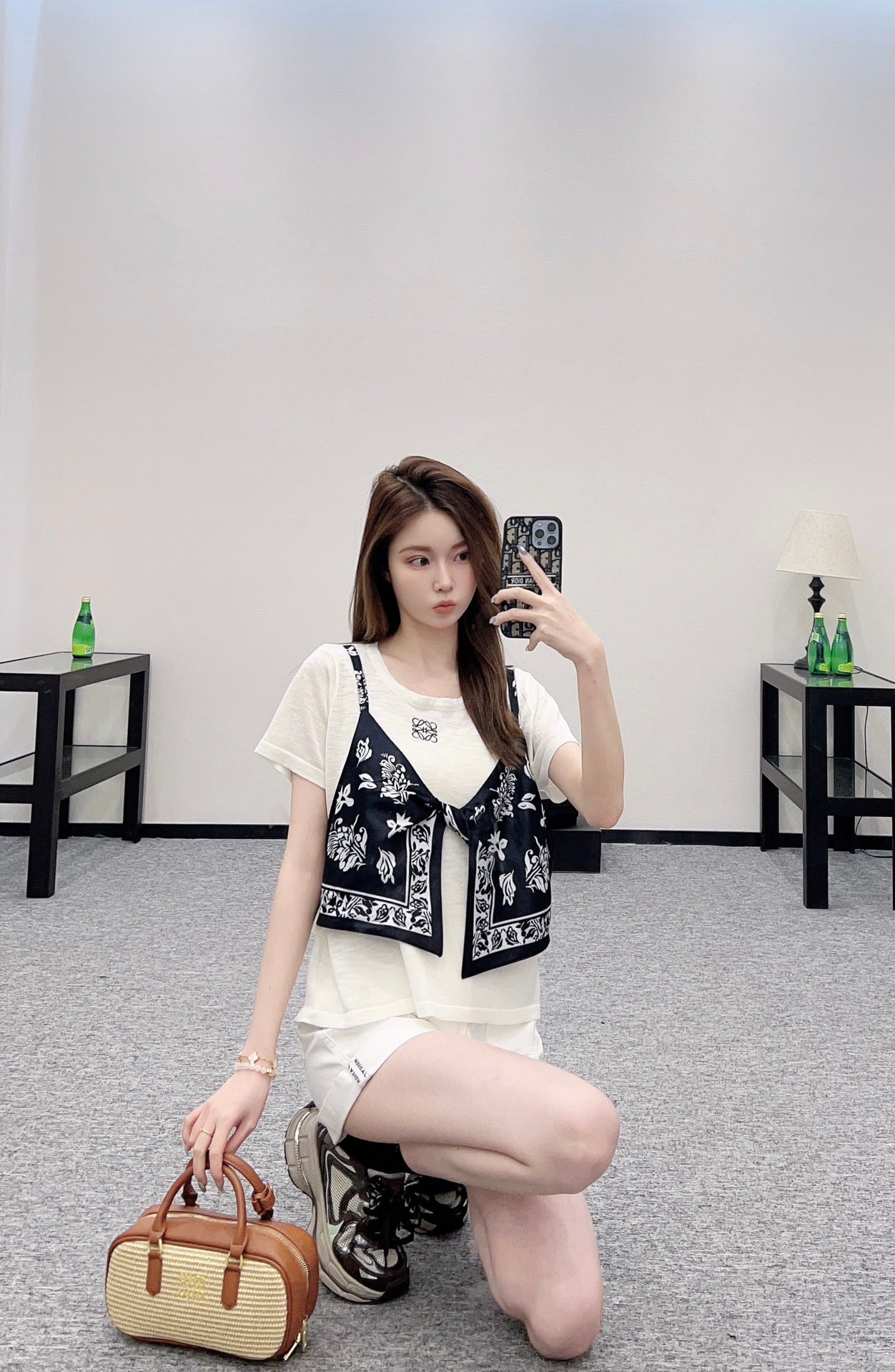 L*♥2025 new product Printed knitted top