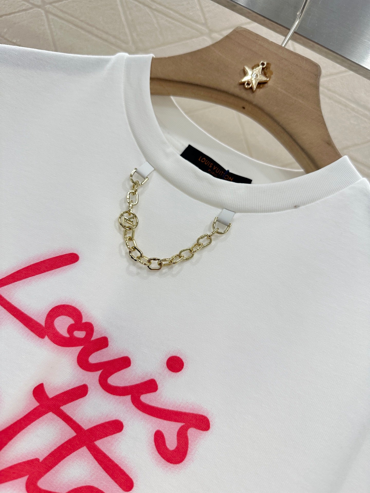 L*β₯2025 new product Chain round neck print πππ